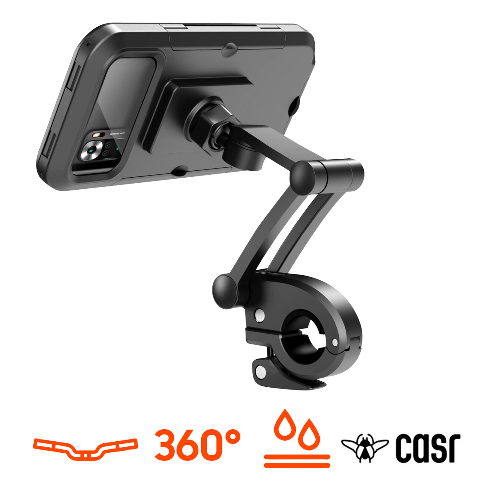 Support Téléphone Vélo Et Moto - Guidon Sécurisé, Noir, Réglable, PH001