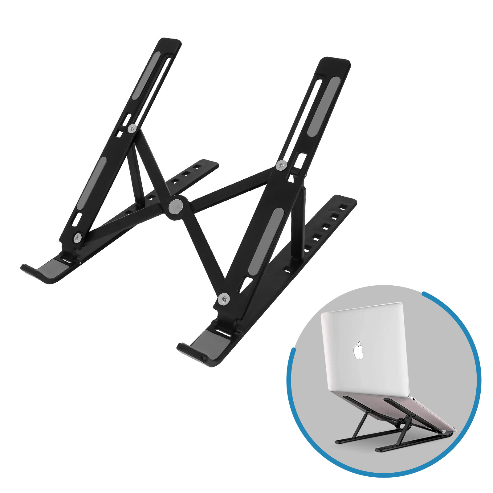 SenseAGE Supporto Pieghevole Per Laptop - Ultra Sottile 2mm, Leggero 170g, Ergonomico, Antiscivolo, Per MacBook Fino A 15.4", Crema Caffè