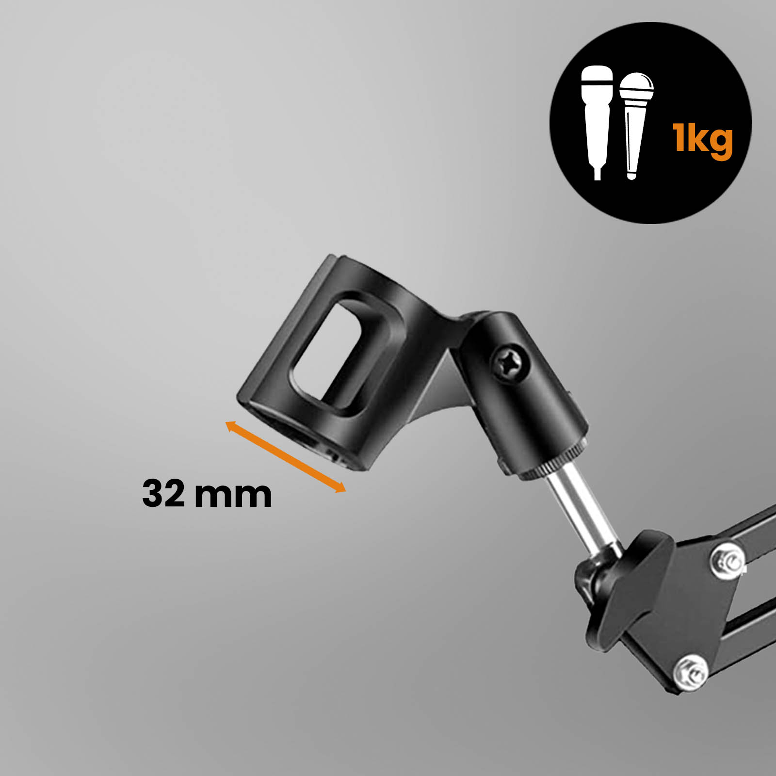 Support Micro Cou Réglable En Métal – Pour Microphone Suspendu – Stable, Portable – Discours, Performances - 5