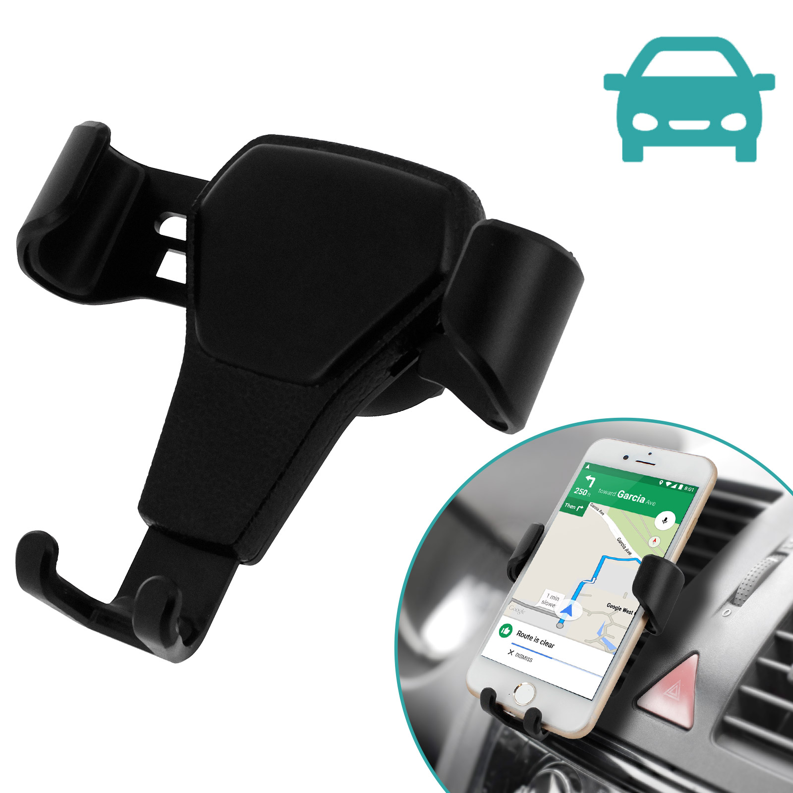 Support Magnétique Pour Téléphone Voiture – Fixation Sur Grille D’Aération, Rotation 360°, Aimant Puissant