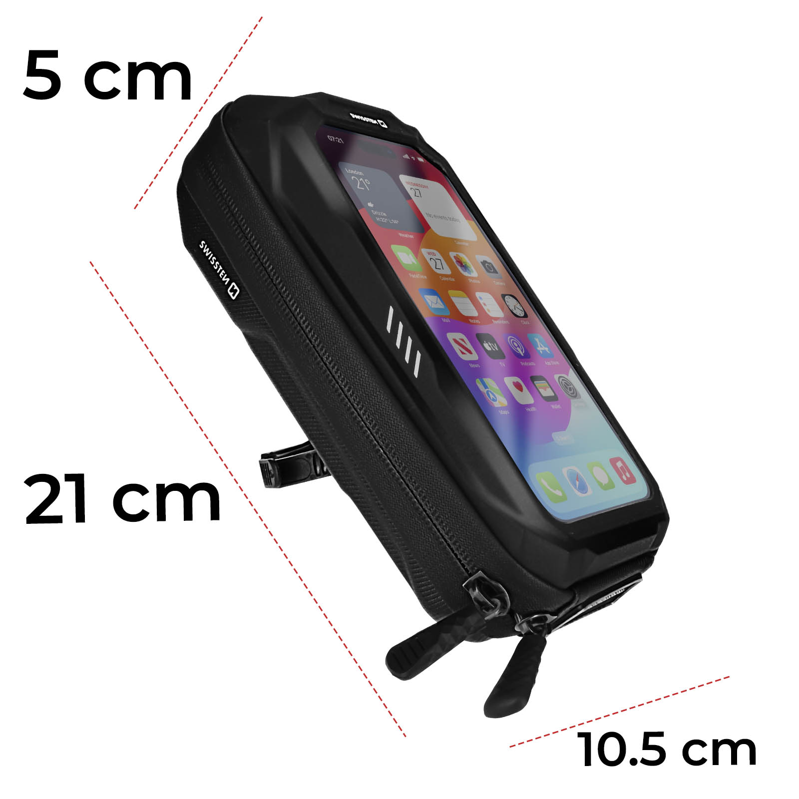 Sacoche Vélo Pour Téléphone, Anti Pluie IP66, Rangement Intégré - Swissten - Français