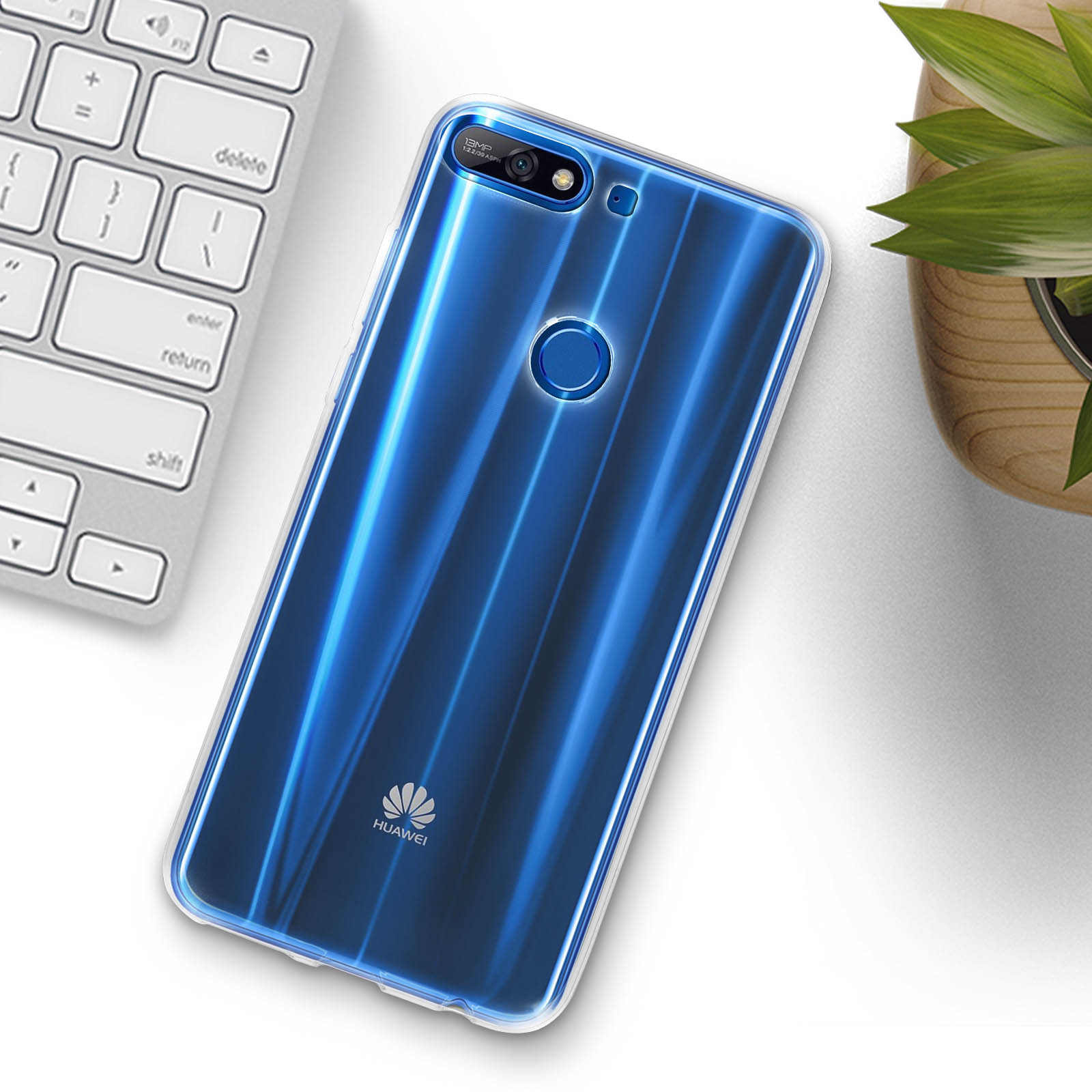 Shock Proof Silicone Case for Huawei Y6 2018 - Transparent Cryst – store