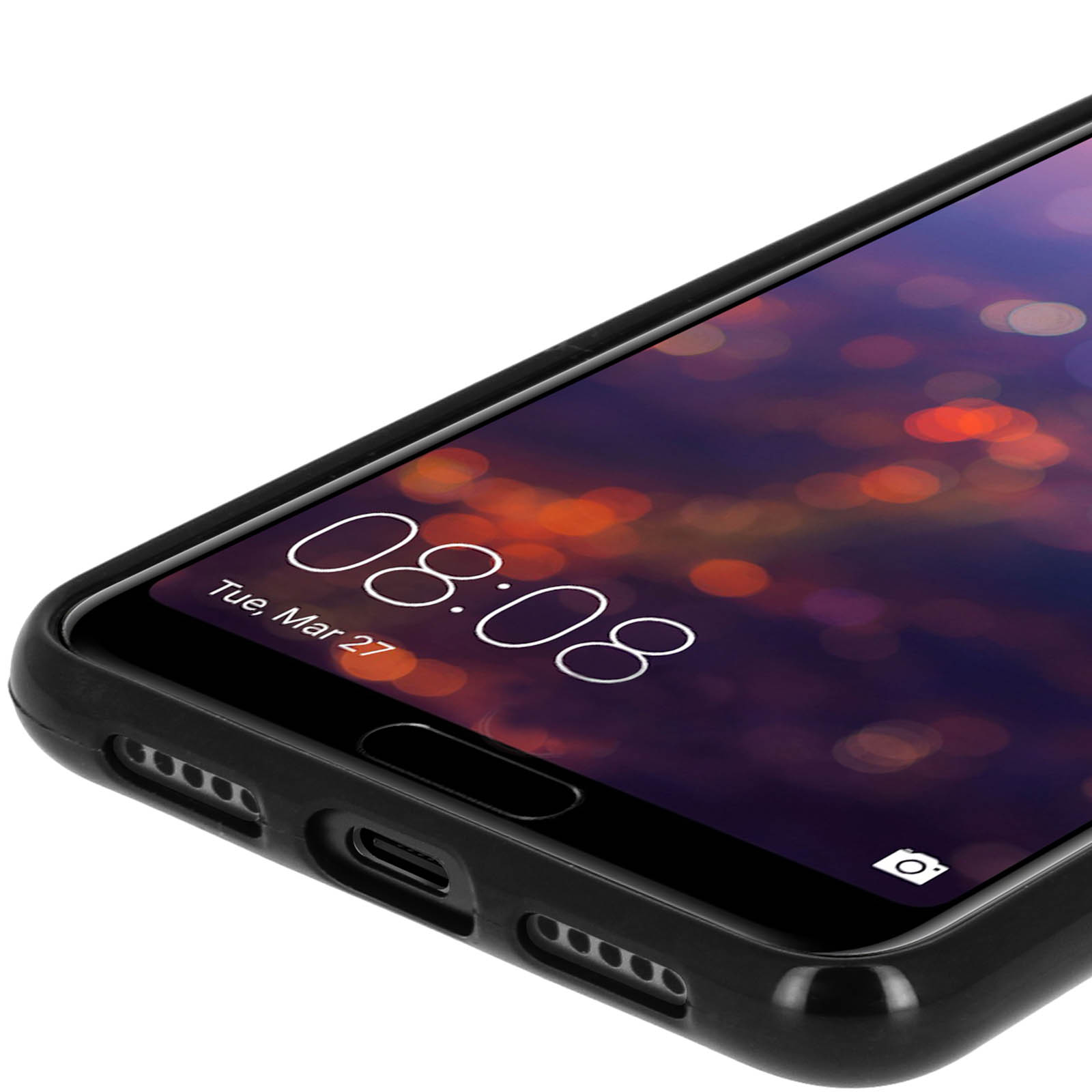 Custodia Protettiva Magnetica Per Huawei P20 Pro - Nero - Interno In Policarbonato E Finitura In PU - 3