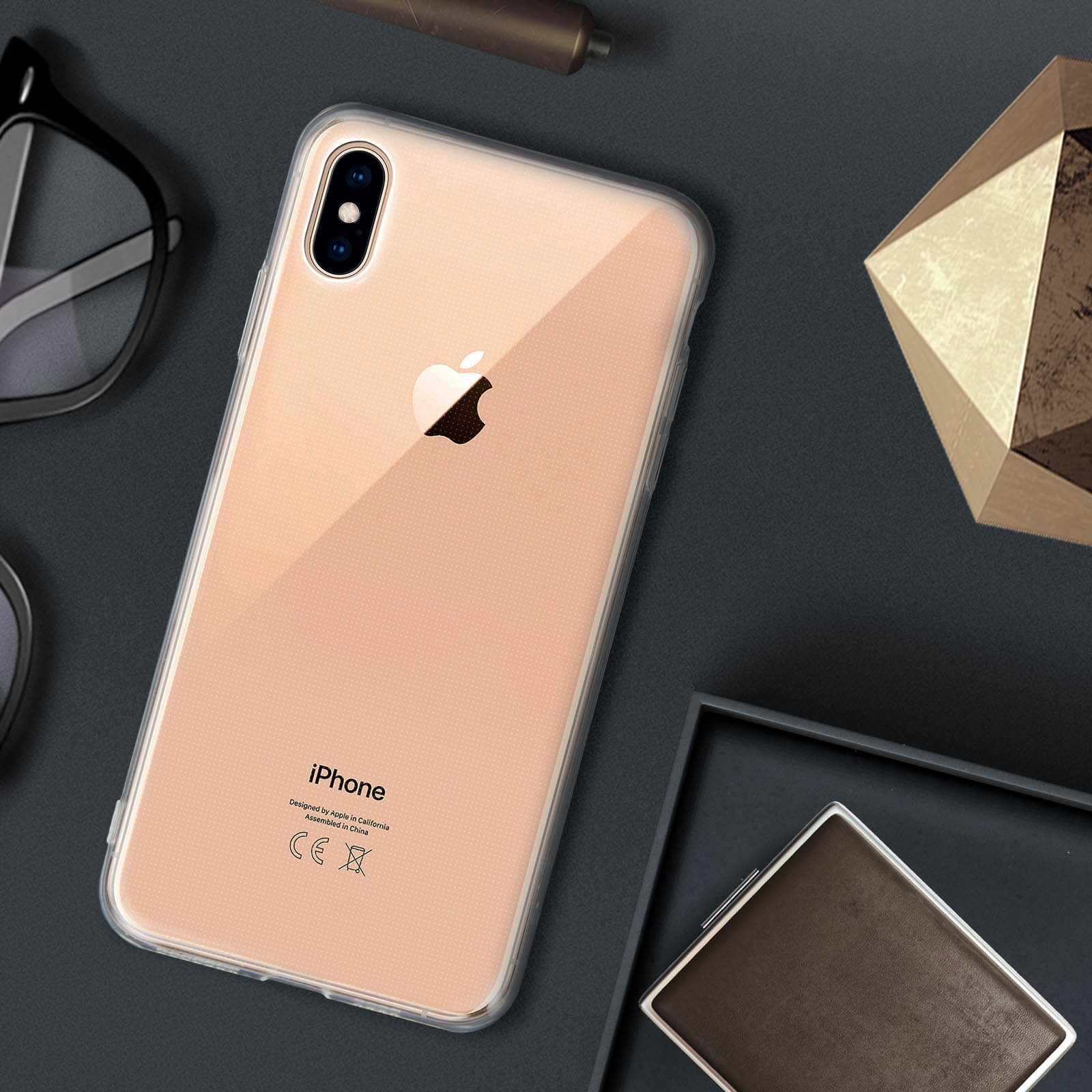 Pnakqil Coque iPhone XS Max, stylé Rose avec Mignon Motif Silicone
