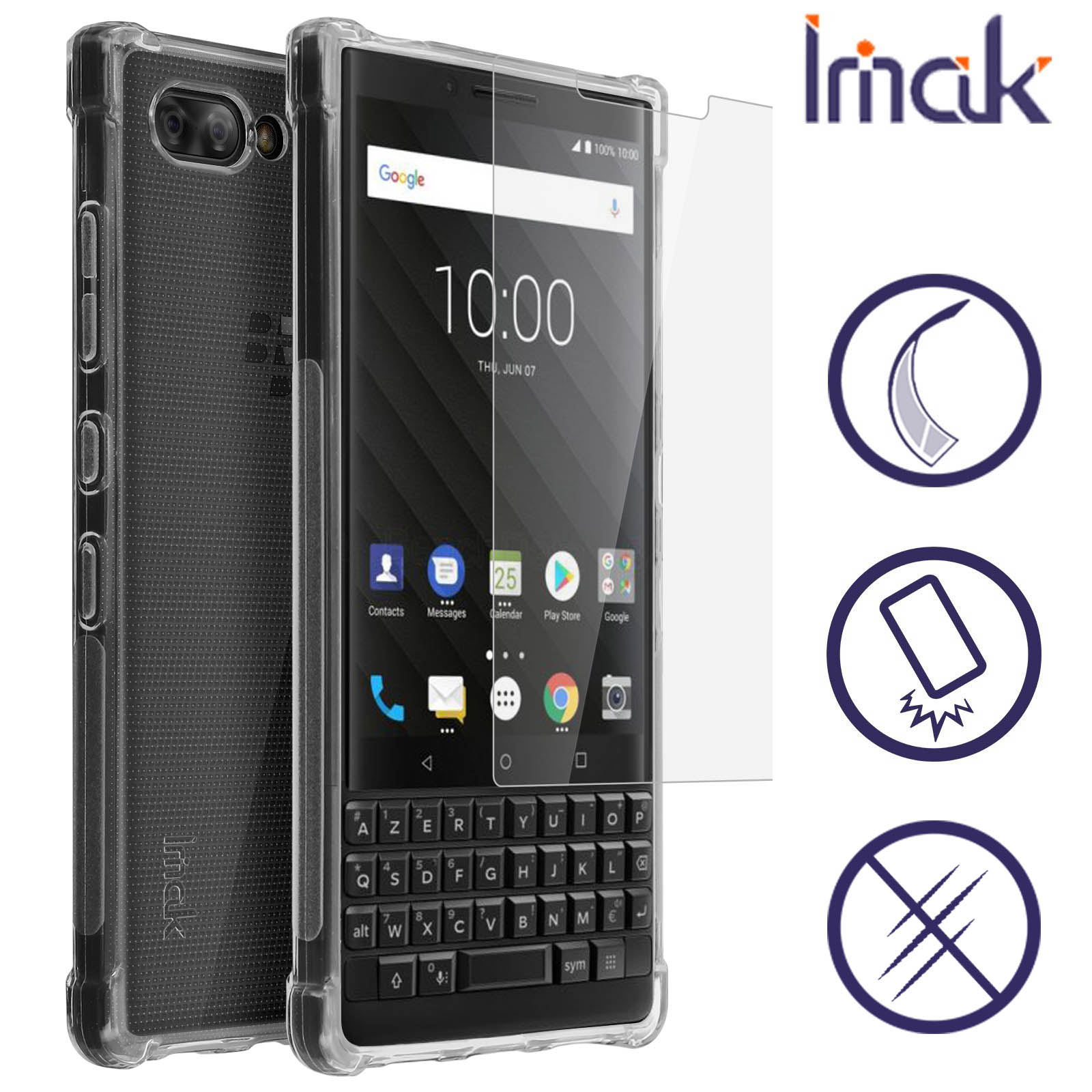 Dipos Pellicola Protettiva In Vetro Sintetico Per BlackBerry Key2 LE - Durezza 9H (2 Pezzi) - 2