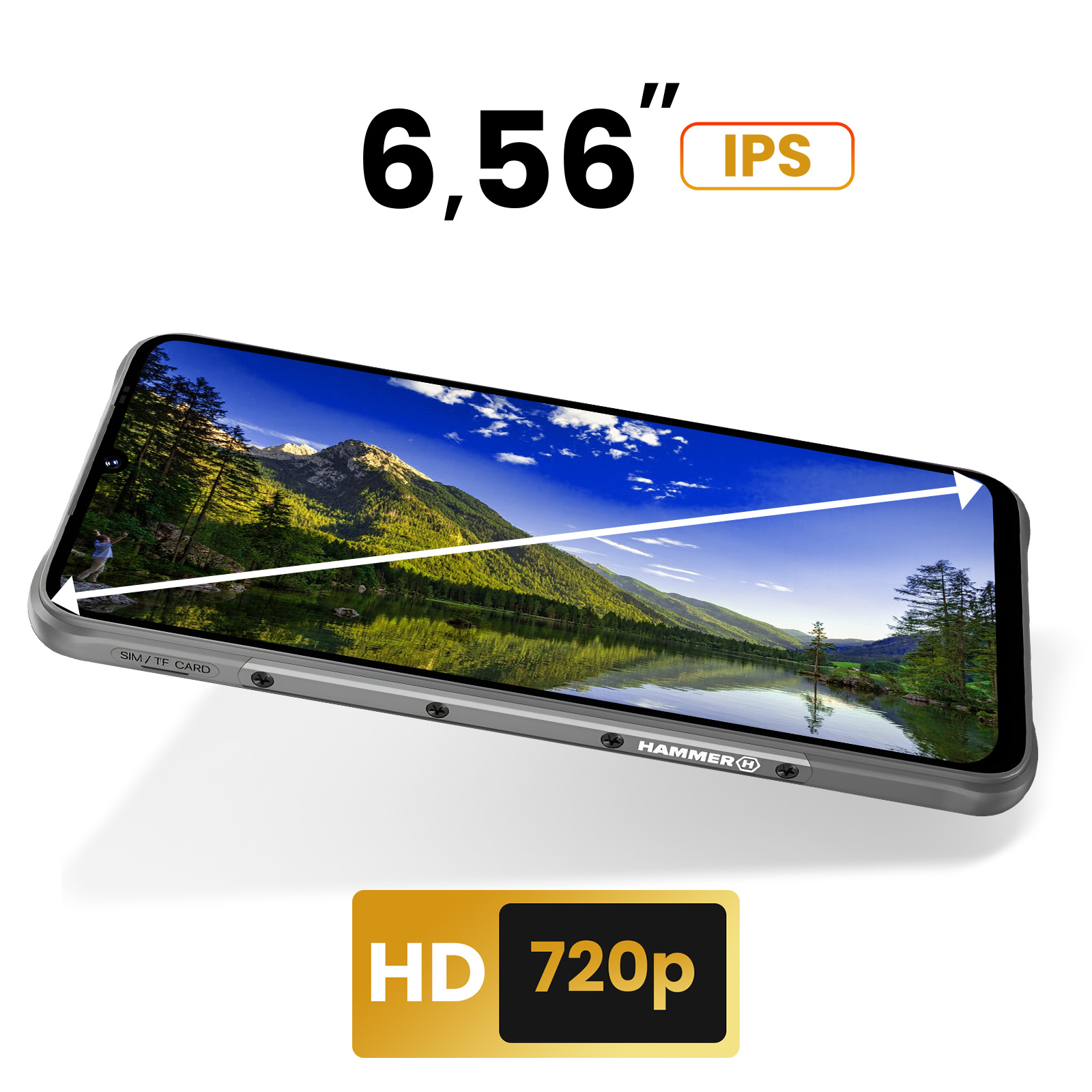Hammer Blade Va 5G Smartphone – Robust, IP69, 6000 MAh, 6,56 Zoll, 8GB RAM, 128GB, Android 14