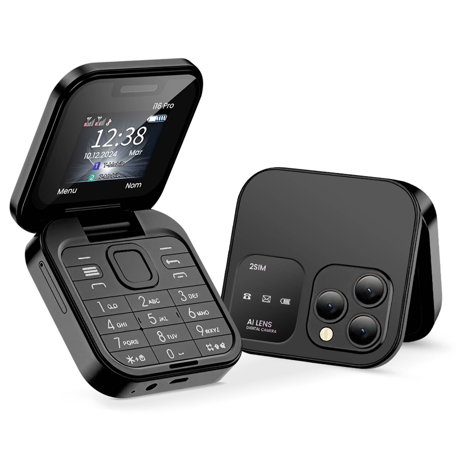 Guwet A2 2G Telefono Cellulare per Anziani con Tasti Grandi, Volume Alto, Funzione SOS, Batteria ad Alta Capacità, Doppia SIM Dual Standby, Nero