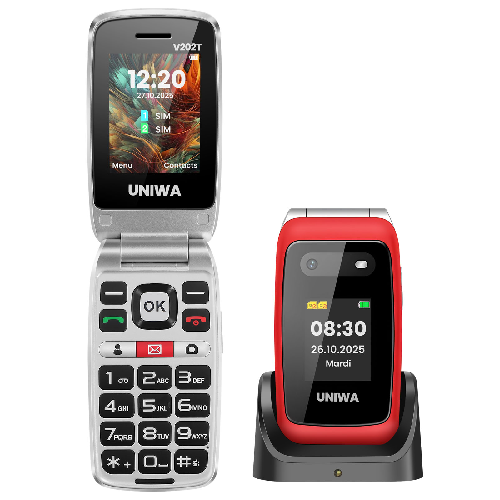 T l phone Senior Clapet Dual SIM 4G LTE Bouton SOS Batterie 1450 t-l-phone-senior-clapet-dual-sim-4g-lte-bouton-sos-batterie-1450
