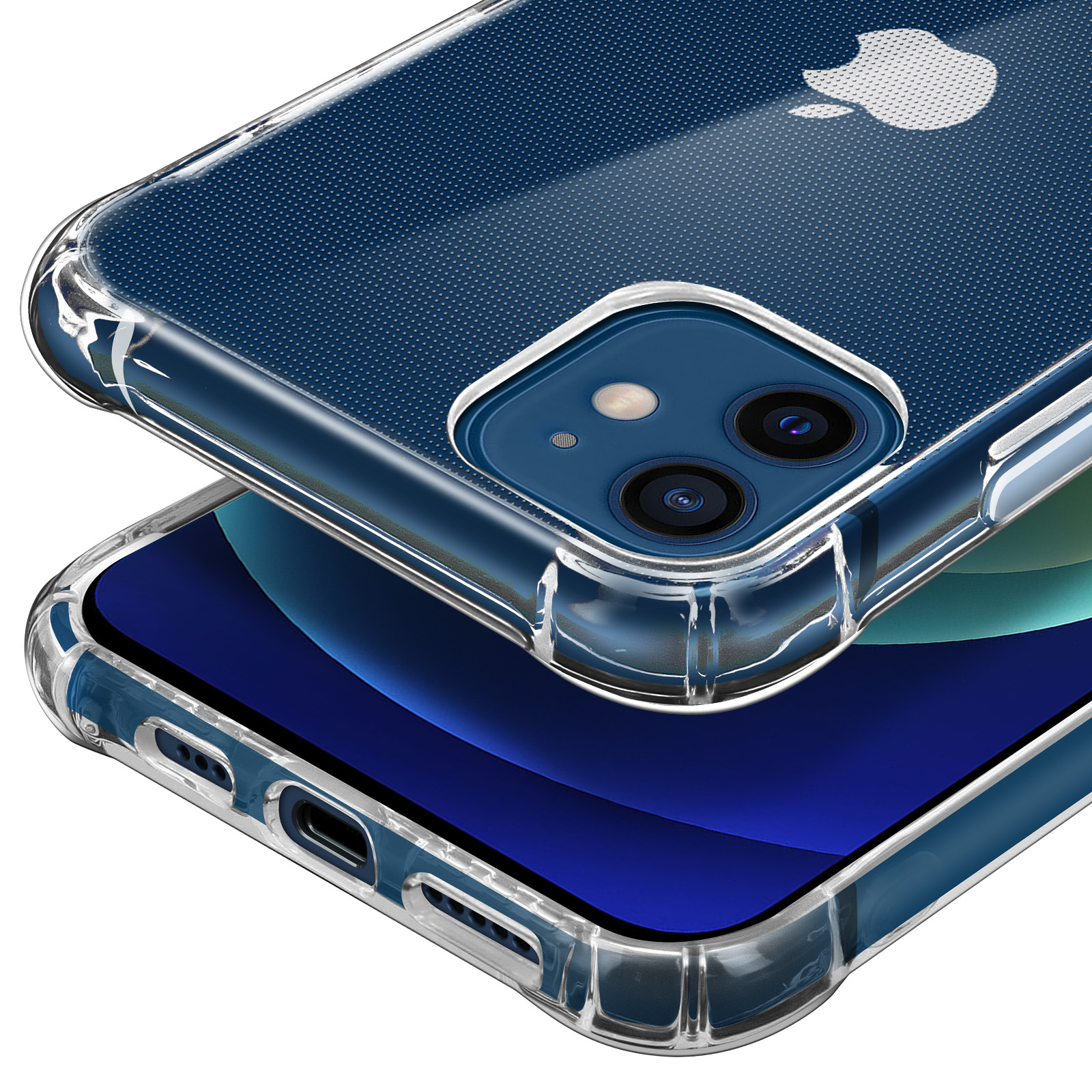 GANAN Cover Per IPhone 12 Mini – Custodia Trasparente Antiurto Con Angoli Rinforzati, Bordo Fotocamera Rialzato
