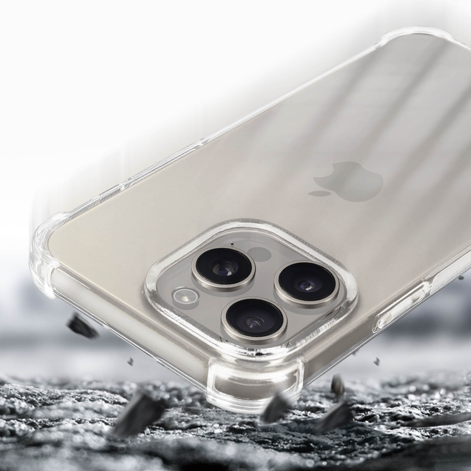 Oprimio Cover trasparente per iPhone 15 Pro [cover in silicone] [u00100 trasparente] [materiale tedesco] [ultra sottile] trasparente per Apple iPhone 15 Pro