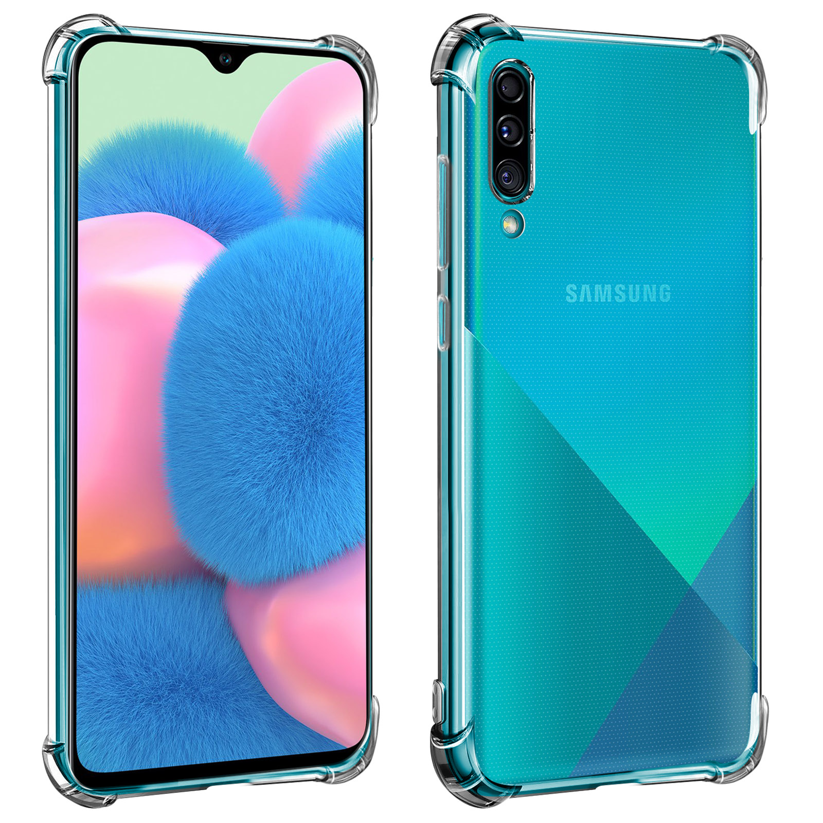 Sunrive Cover Per Samsung Galaxy A50/A30S/A50S, Custodia Case in molle Trasparente silicone Morbida Flessibile Antigraffio protettiva Cuscino d'aria back custodie(tpu Marmo bianco