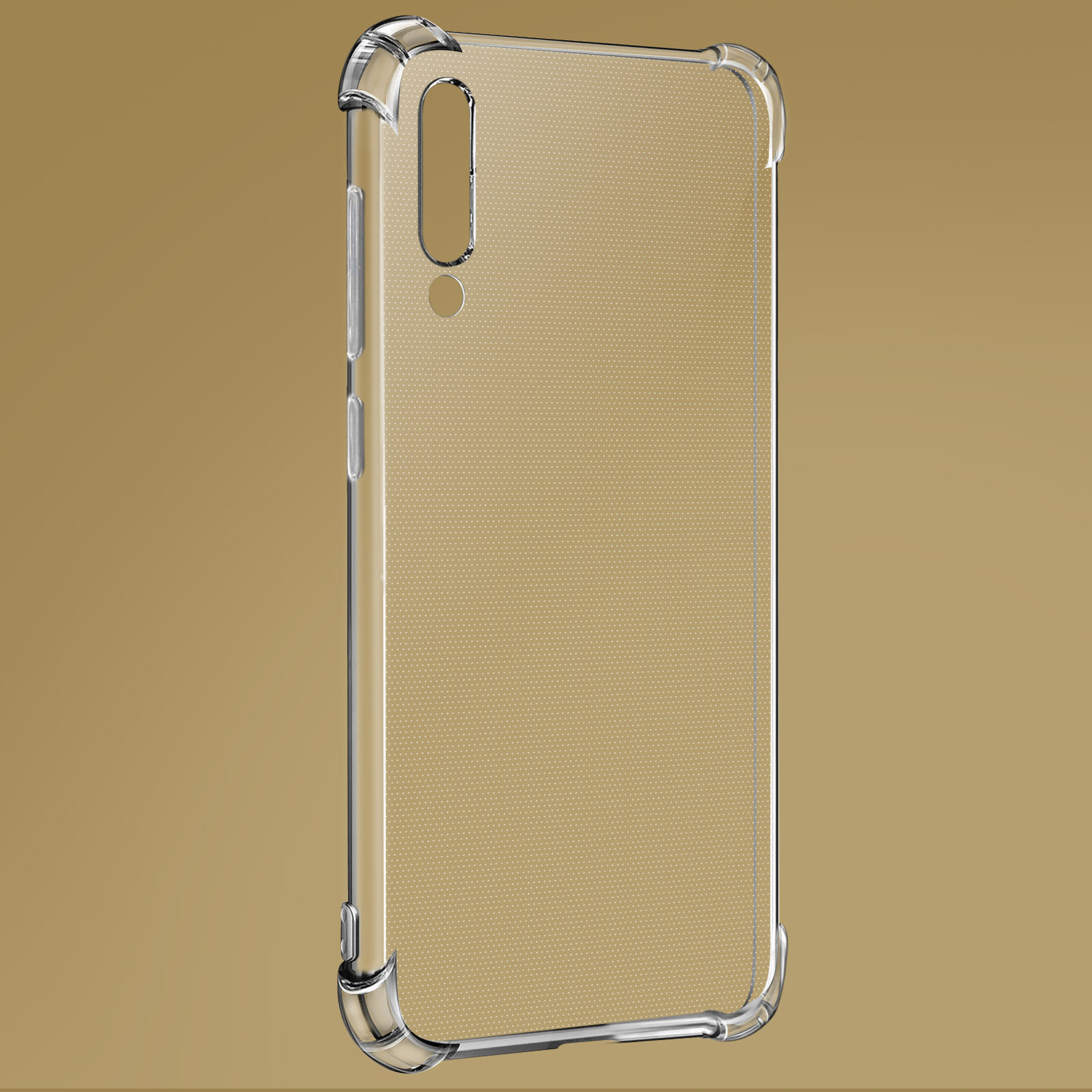 Xkladz Cover per Samsung Galaxy A50 / A30s / A50s, Custodia Trasparente con Motivo Fiore, Protettiva Antiurto in Silicone Morbido TPU per Ragazzi, Ragazze, Uomini e Donne, Tavola in cachi