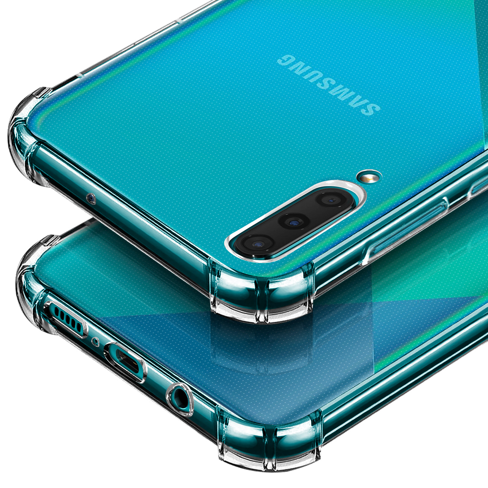Cover Per Galaxy A50/A50S/A30S - Custodia Trasparente Con Bordo TPU Morbido E Design Girasole - Protezione Antiurto