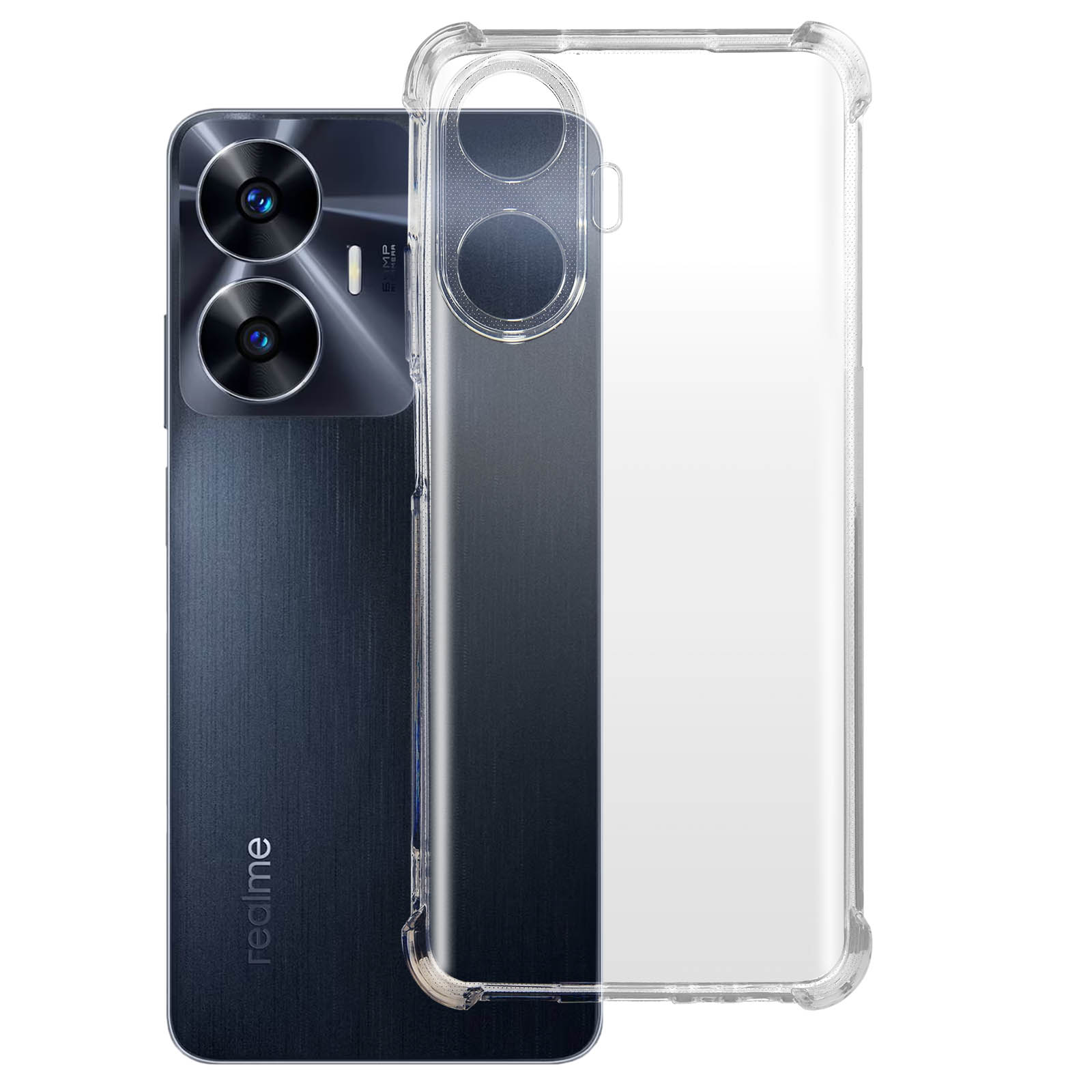 Custodia HAOYE Per Realme C55 – Stile Arcobaleno, Silicone Morbido TPU Trasparente, Antiurto Con Bordi Rialzati, Ultra Sottile