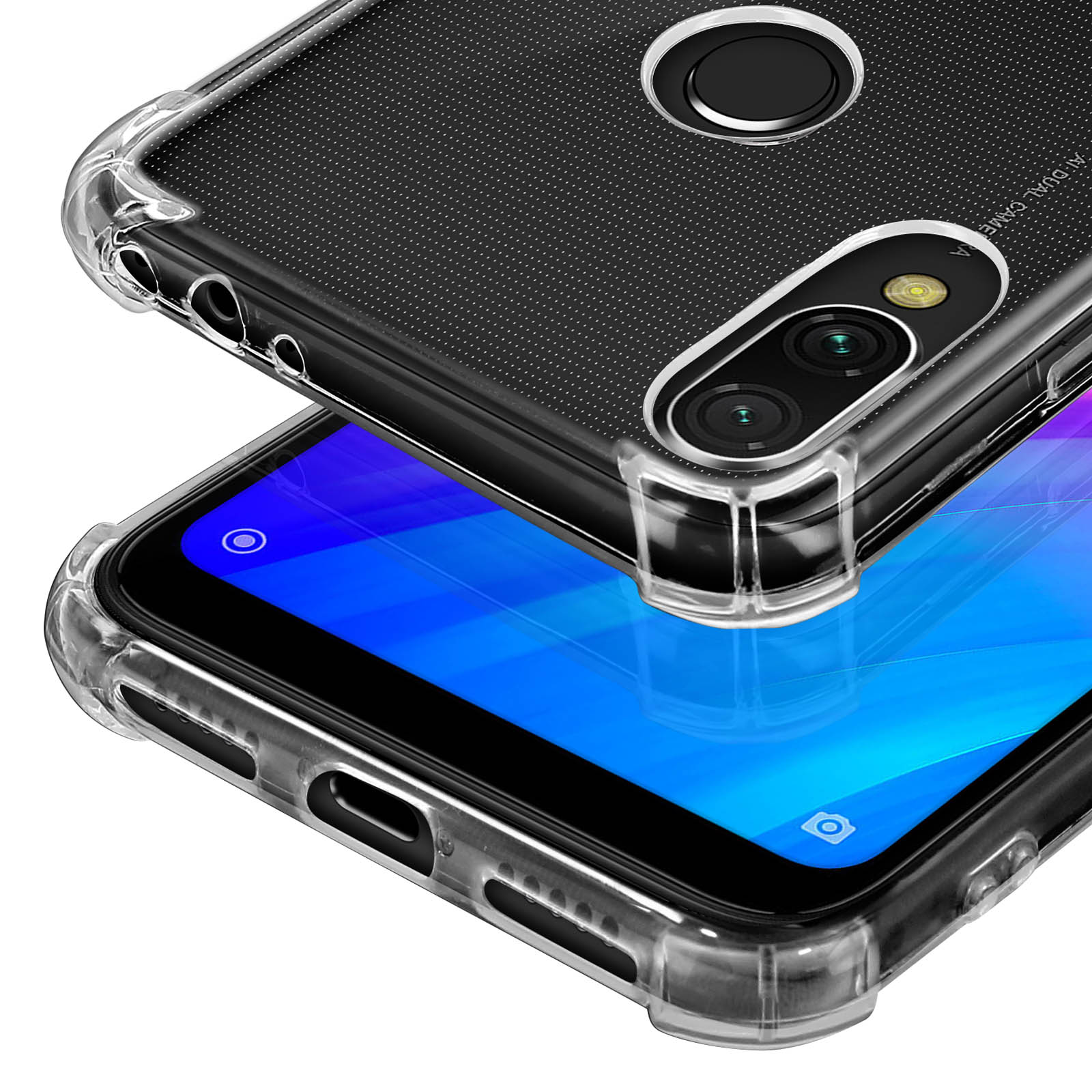 Mixroom Cover Per Xiaomi Redmi Note 7 In TPU Morbido - Fantasia Ali Demoniache U924 - Custodia Antiurto Trasparente