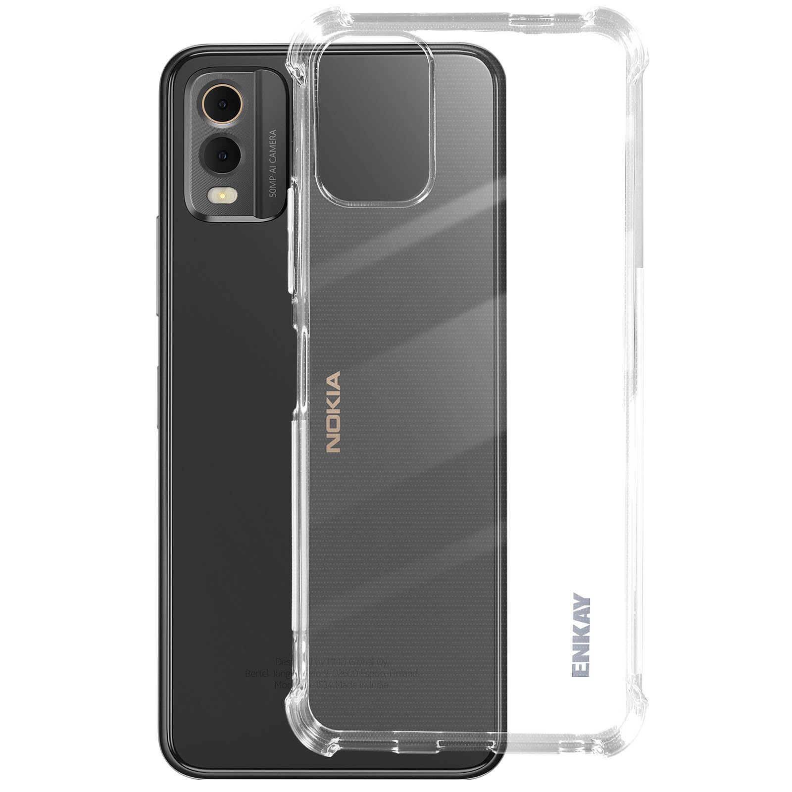 COMAKU Cover Sfumata Colorata Per Nokia C32, Custodia In TPU Morbido Con Airbag, Trasparente, Rosa Sfumato