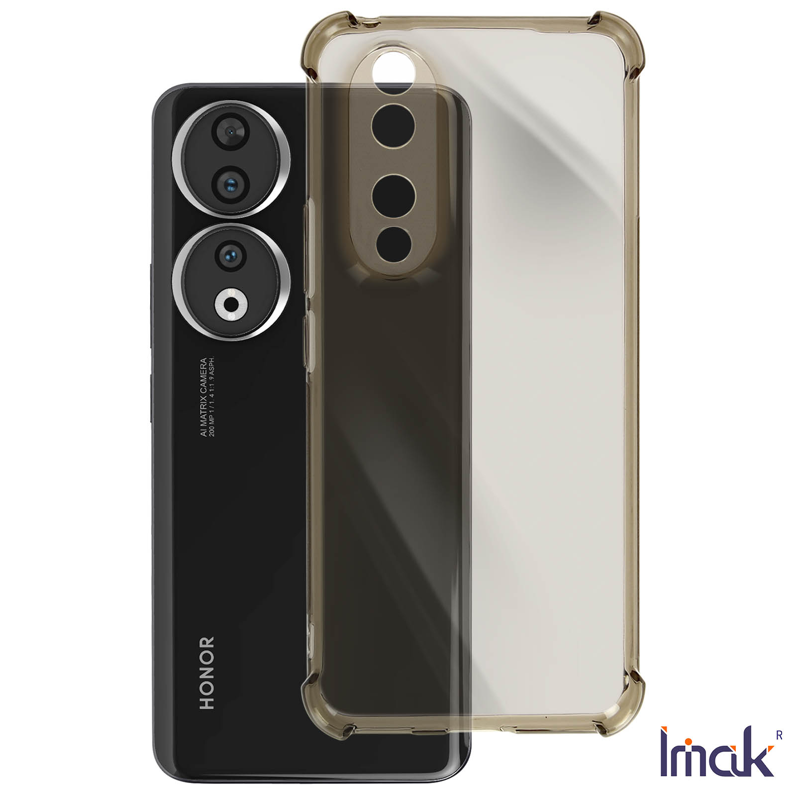 Custodia JIAFEI Per Honor 90 5G – Cover In Silicone TPU Con Bordo Dorato, Design Sottile, Antiurto, Antigraffio, Colore Nero - 3