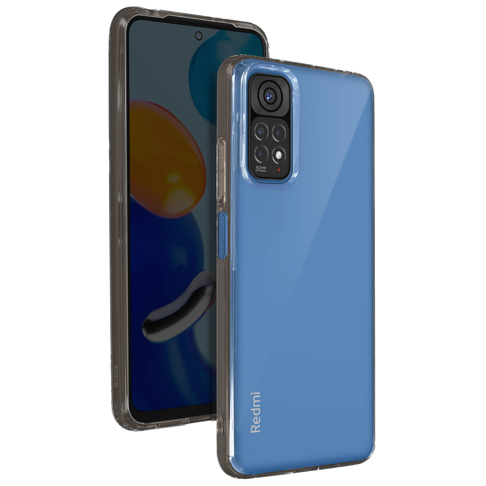 Verco Custodia Silicone Opaco Per Xiaomi Redmi Note 11 / 11S – Cover TPU Anti-scivolo Nero – Protezione Leggera Con Bordi Rialzati - 2