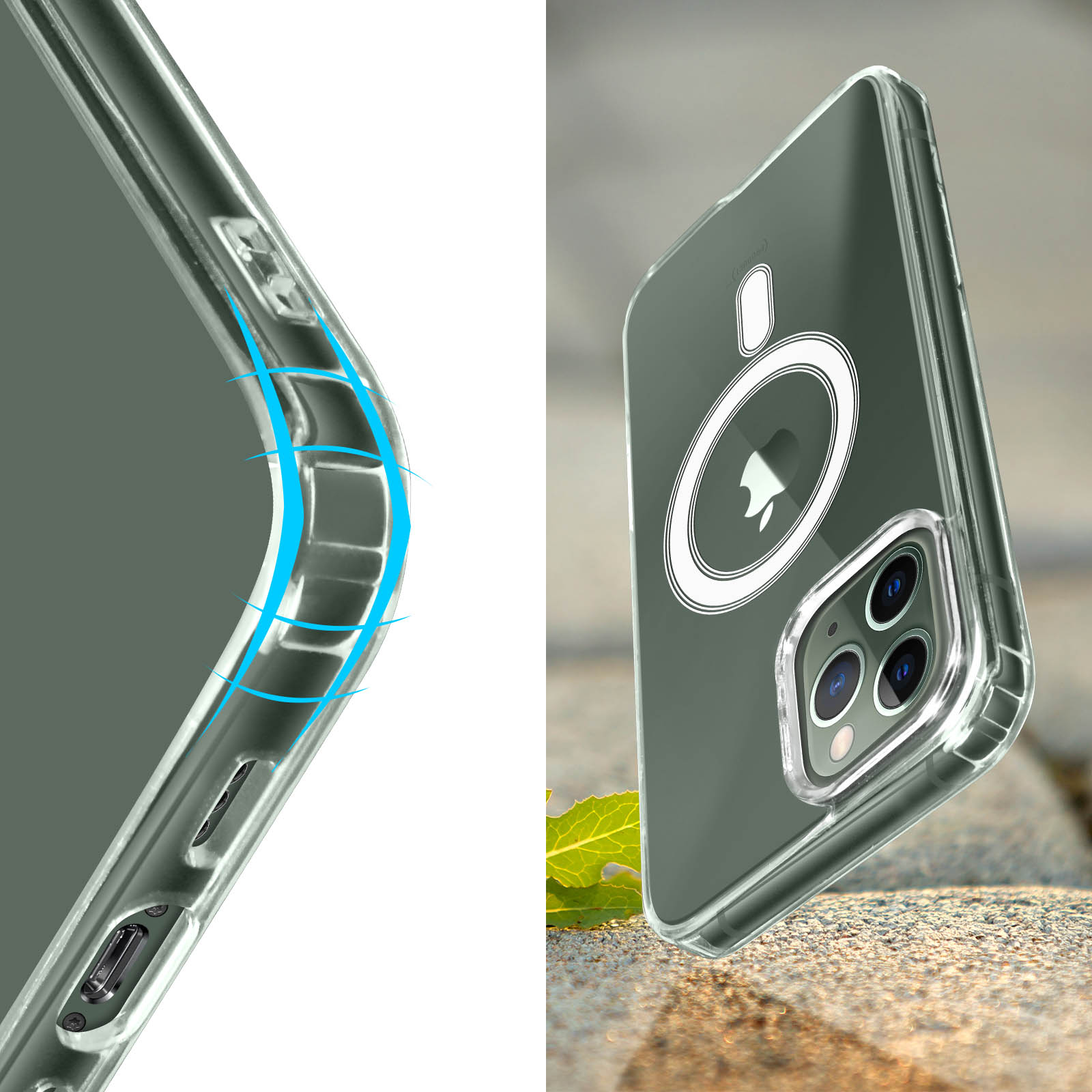 Vauki Cover Per IPhone 11 Pro Max Con MagSafe – Custodia Magnetica TPU Silicone Trasparente, Inclusi 2 Vetri Temperati E 1 Pellicola Per Fotocamera - 5