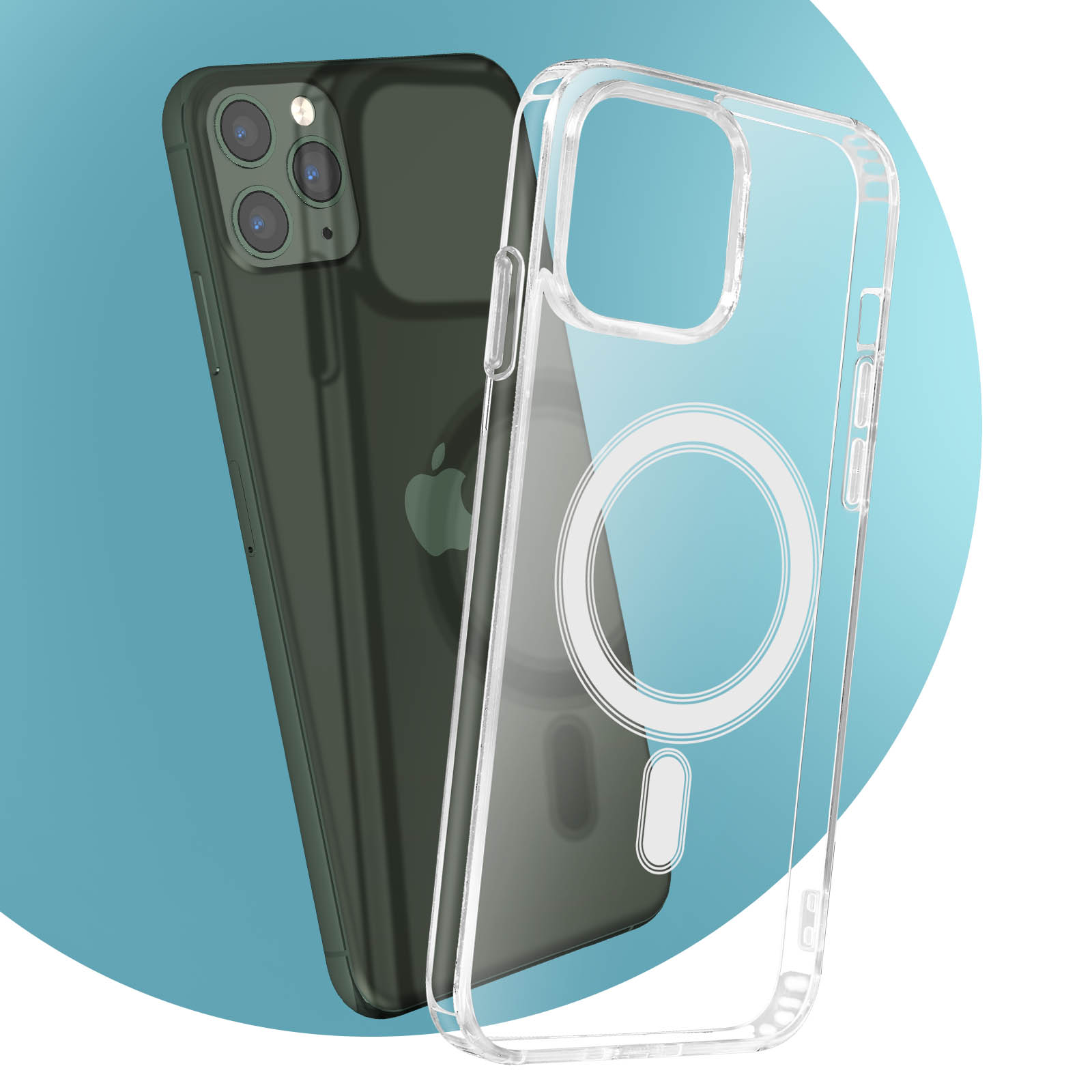 iPhone 11 Case - Heavy Duty Phone Case - Custodia sottile traslucida e opaca, compatibile con MagSafe, testata antiurto con grado di caduta 10FT - HASEEN