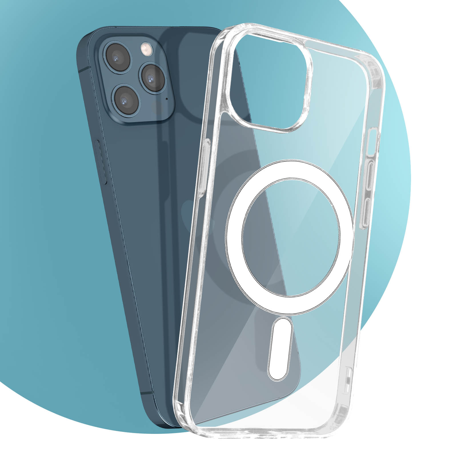 Custodia Magnetica Trasparente Per IPhone 12/12 Pro Con MagSafe – Antiurto E Anti-ingiallimento