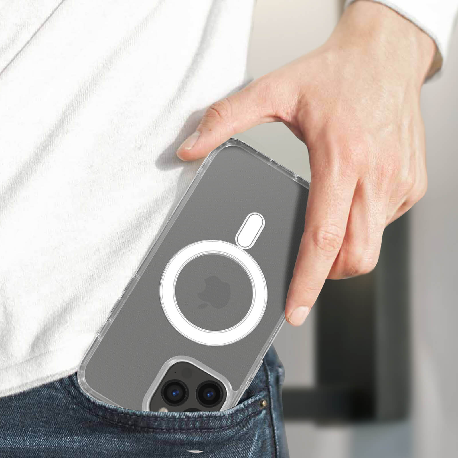 Helssitot Custodia Magnetica Per IPhone 13 Pro Con 2 Pellicole Privacy E Supporto MagSafe - 6