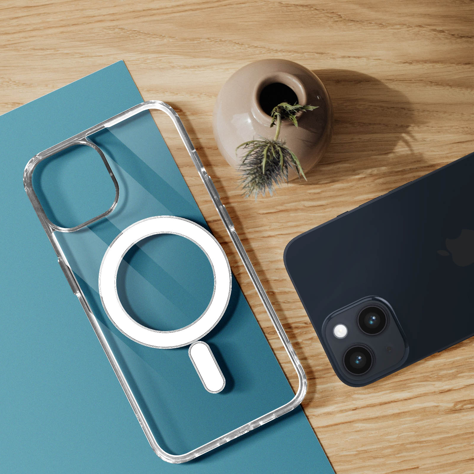 Saqmkil Cover Magnetica per iPhone 14 Plus 6,7, Compatibile con MagSafe, Trasparente Custodia Aesthetic Disegni Leopardata Ragazza Case, Morbido Silicone TPU Bumper Antiurto Protettiva Cover, 02