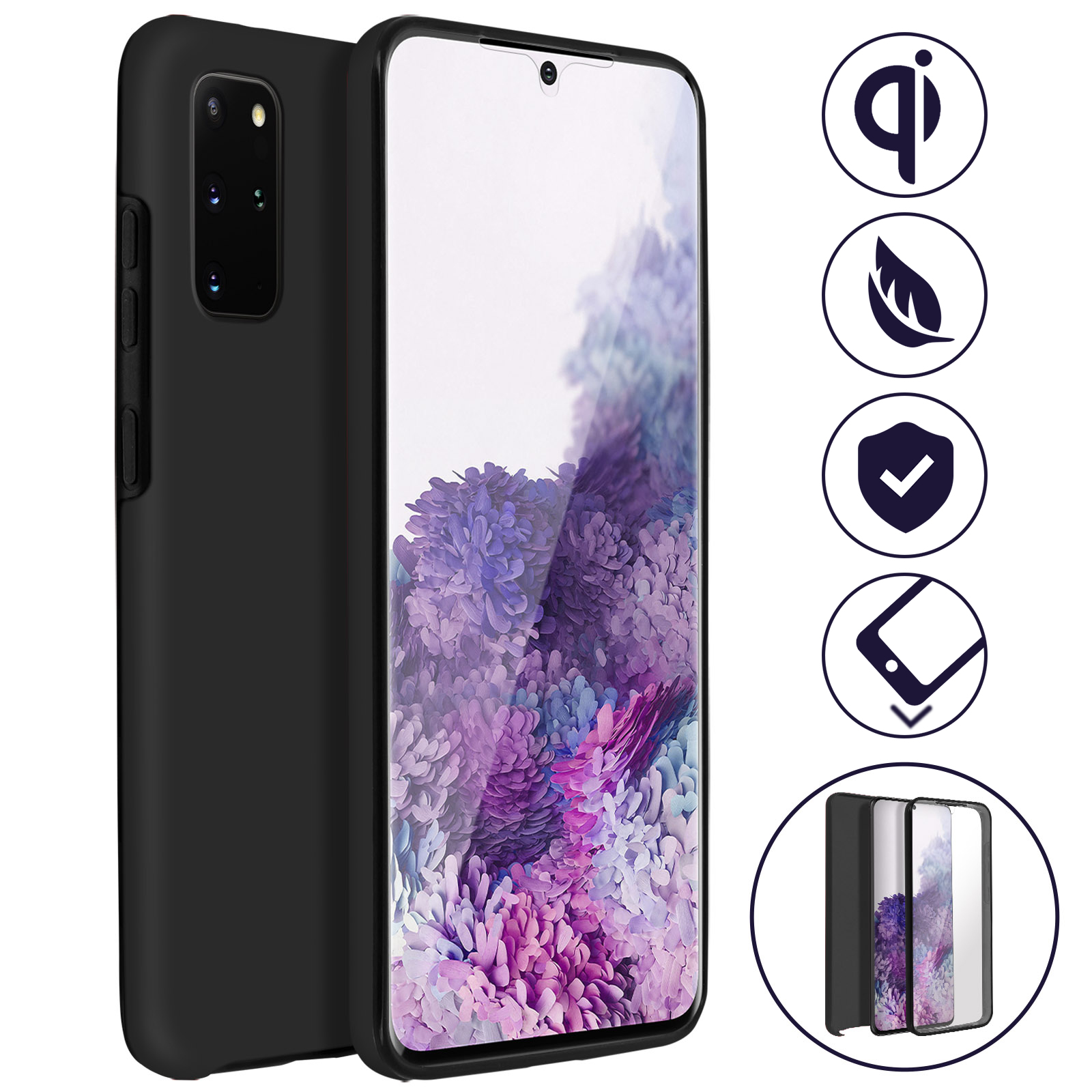 Custodia Full Body Clayco Per Galaxy S20+ Plus &ndash; Cover Integrale Con Protezione Schermo E Lettore Impronte