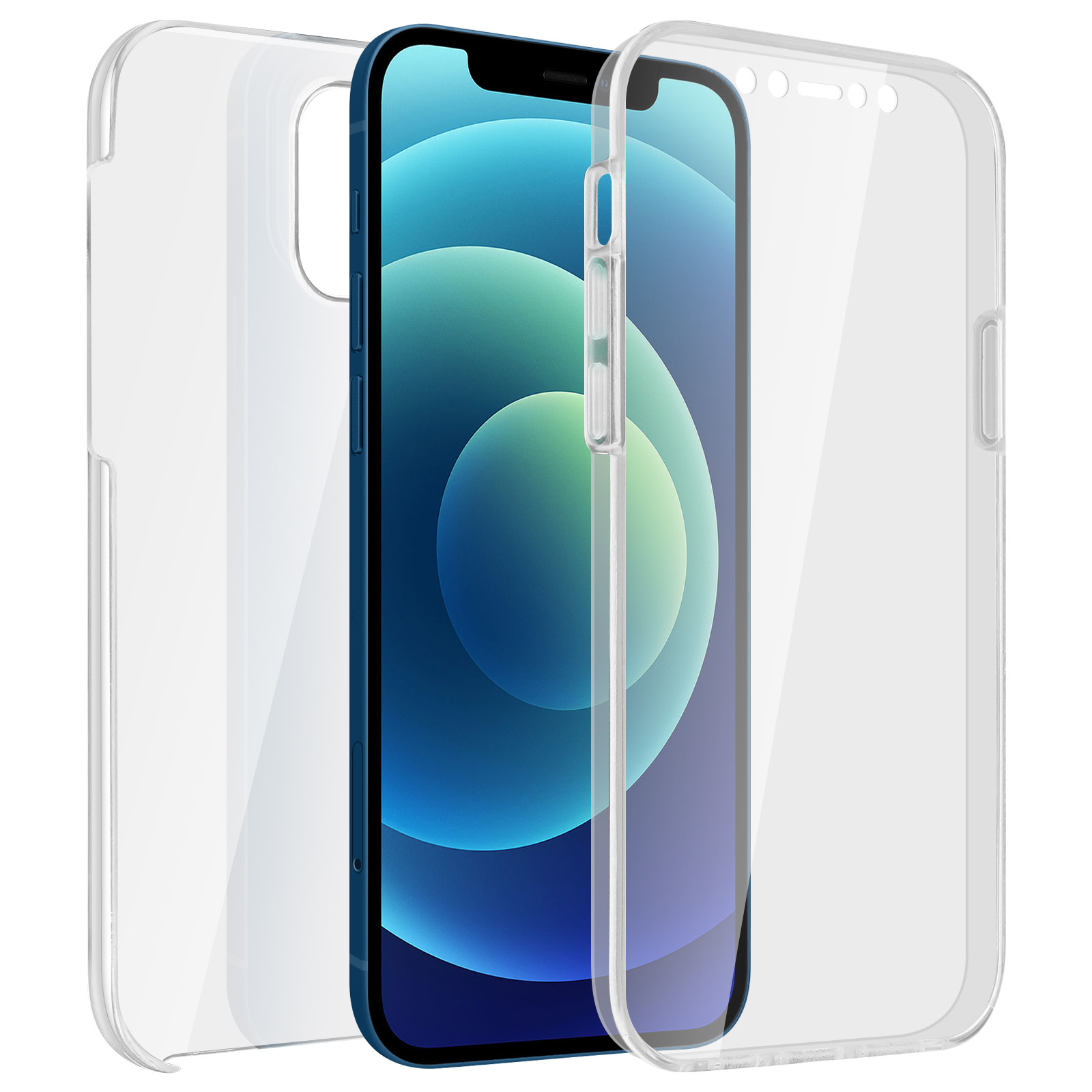 Coque Gel 360° Transparente Pour IPhone 12/12 Pro - Protection Intégrale Avant + Arrière, Silicone Souple