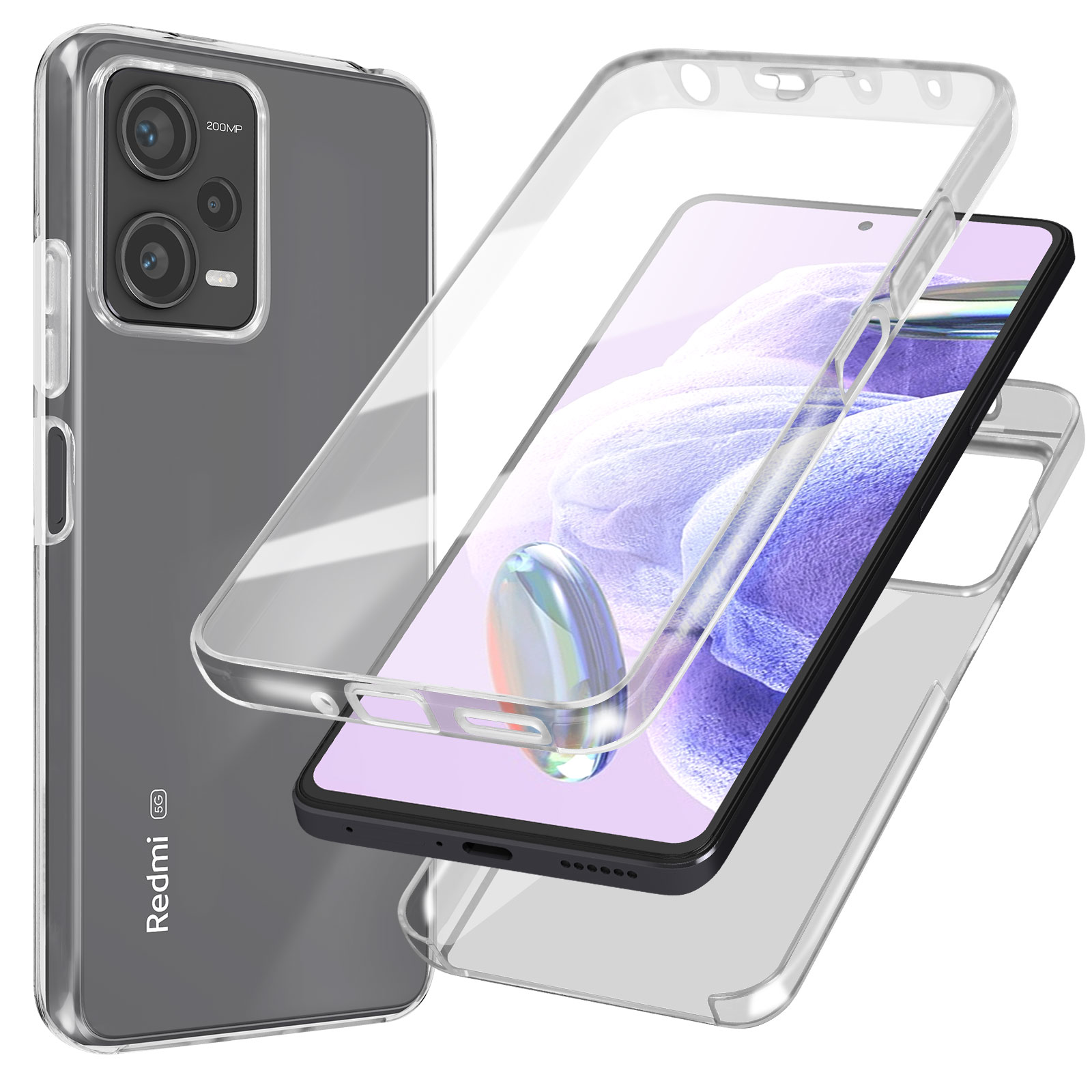 Portable Redmi Coque Pour Xiaomi Redmi Note 12 PRO PLUS 5G / Redmi Note 12 PRO 5G - Portefeuille Noir Rabat Clapet Aimanté Rangement Cartes Phonillico Verre Trempe Redmi Note 13