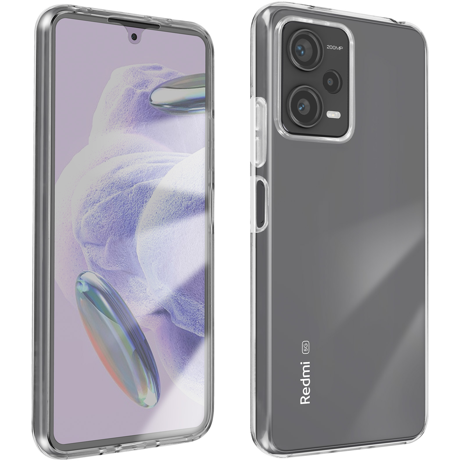 Coque De Protection Pour Redmi Note 12 Pro+ 5G - Gel + Dos Rigide - Protection 360° - Transparent - Neuf