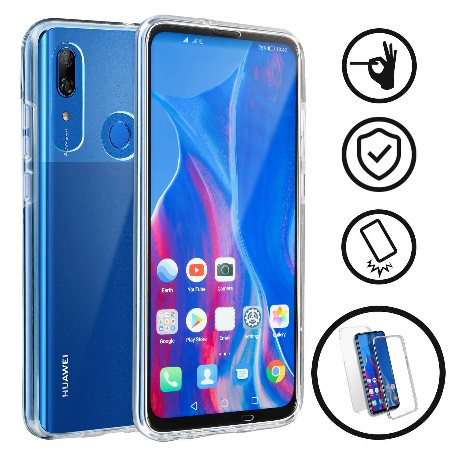 Verre Trempé Intégral Pour Huawei P Smart Z - Protection Complète Bords Noirs