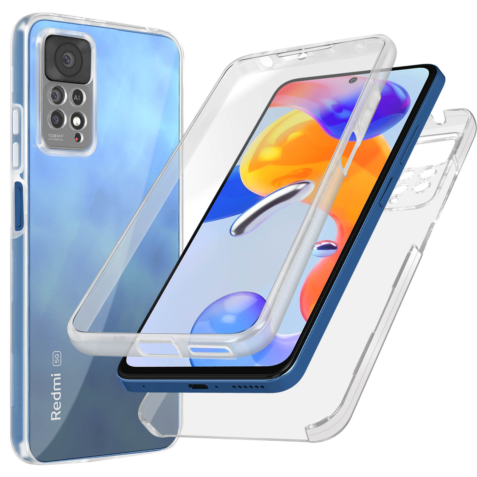 Custodia Xiaomi Redmi Note 14 4g Custodia 360° Per Xiaomi Redmi Note 14 4G - Protezione Completa Nero Display Integrato