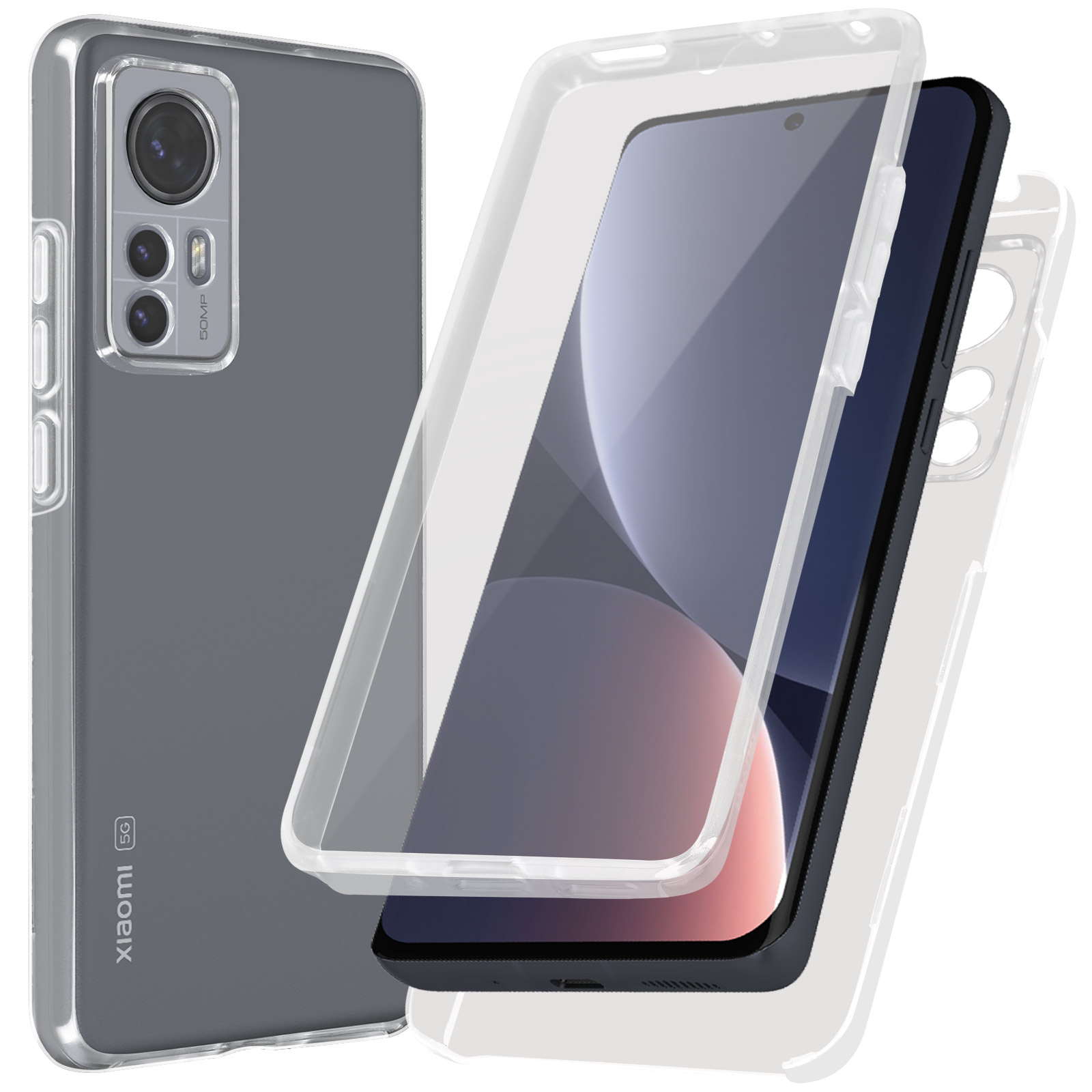 Cover Antiurto 360° Per Xiaomi Mi 12 Pro – Custodia Full Body Con Protezione Schermo Inclusa (Trasparente) - 3