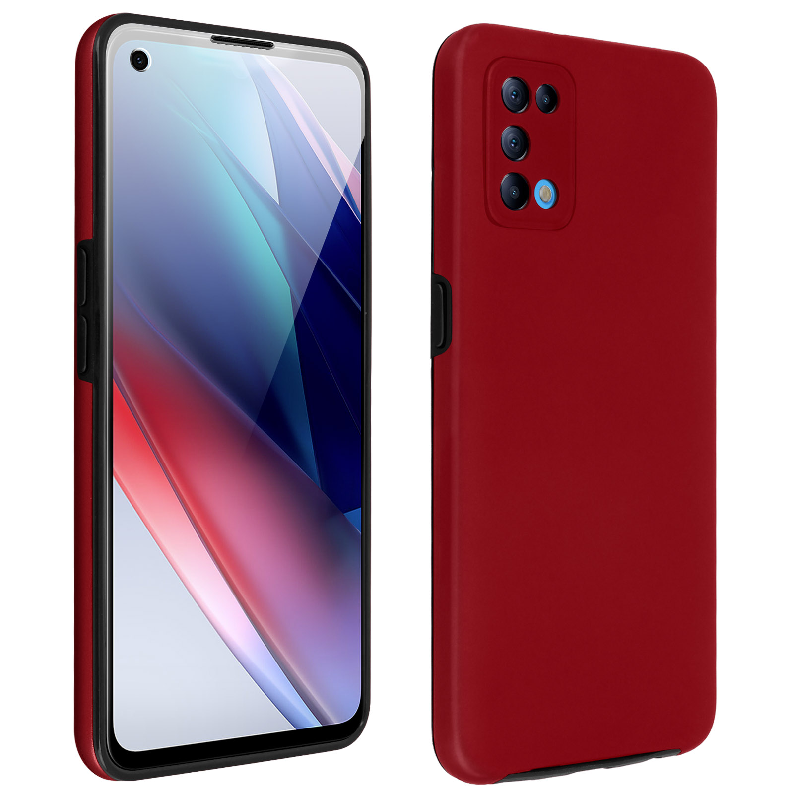 Topme Custodia Compatibile con OPPO Find X3 Lite/OPPO Reno5 5G (6.43) – Protezione Sicura e Elegante - Zaffiro