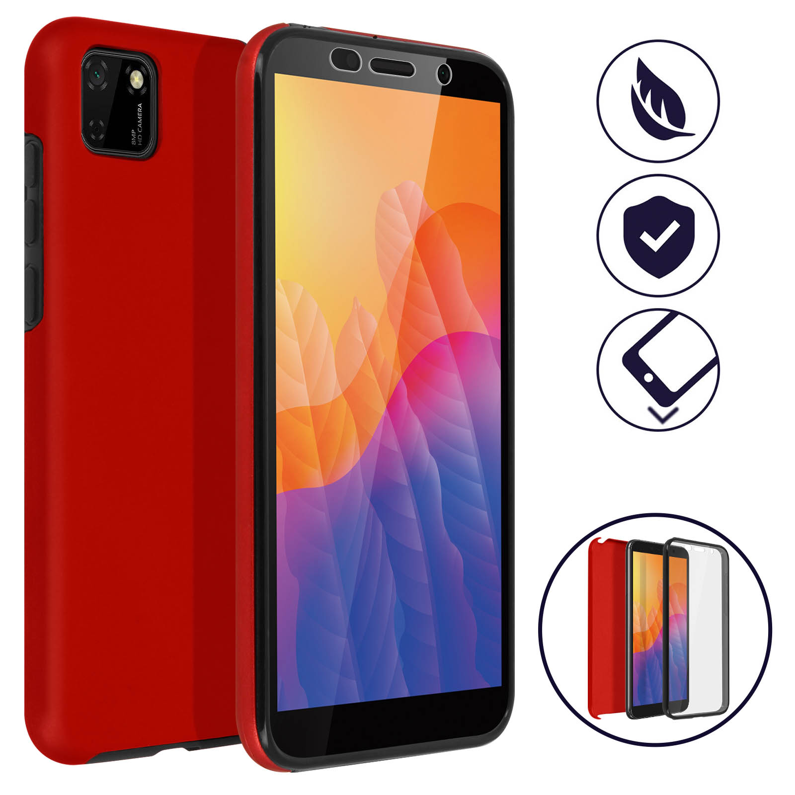 Custodia Portafoglio Con Supporto Per Huawei Y5p: Cover In Pelle Sintetica Magnetica Con Slot Per Carte E Contanti, Protezione Antiurto - 2
