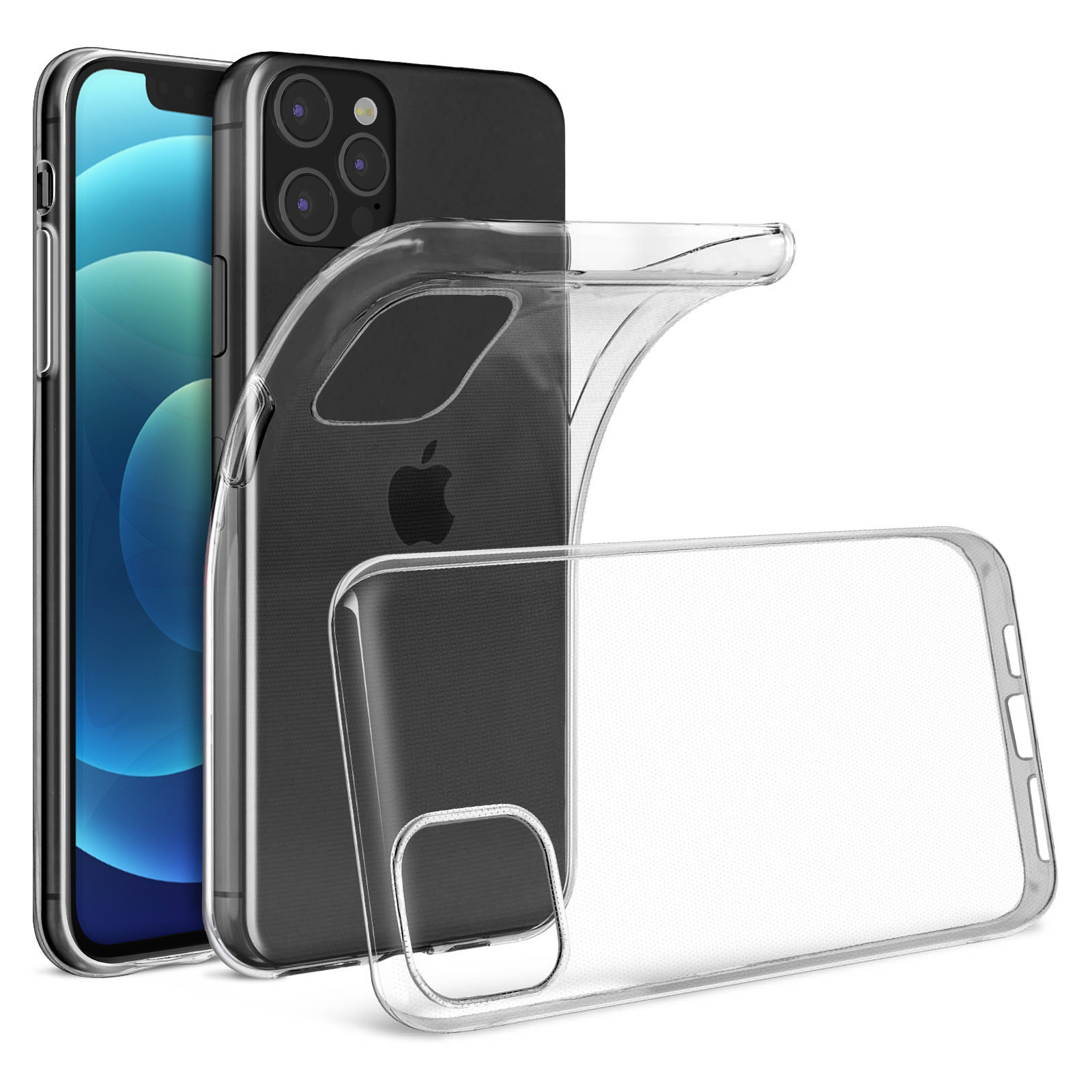 MyGadget Custodia Per IPhone 12 Pro Max - Cover Semirigida Trasparente, TPU Morbido, Antiurto, Antigraffio, Bordi Rinforzati