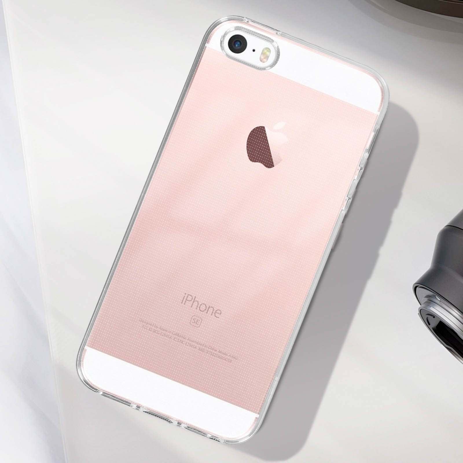 Custodia In TPU Trasparente Con Fiore Rosa Per IPhone 5/5S/SE (2016) – Silicone Morbido, Antigraffio, Protezione Dagli Urti, Stilo Incluso