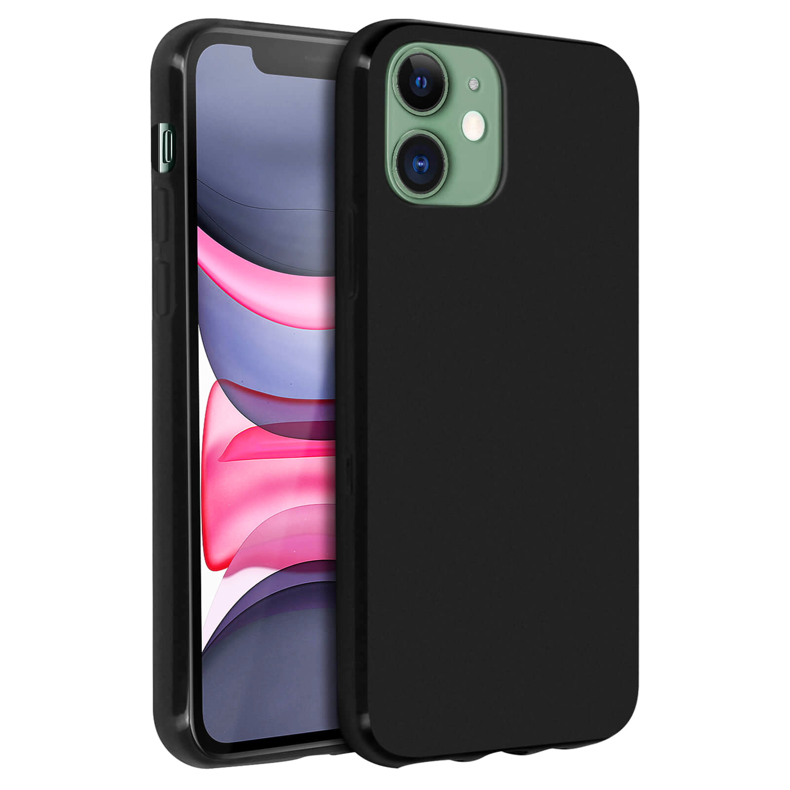 Knoowcase Custodia Antiurto Per IPhone 11 – Silicone Trasparente Con Protezione Schermo Integrata – Resistente E Morbida (Nero)