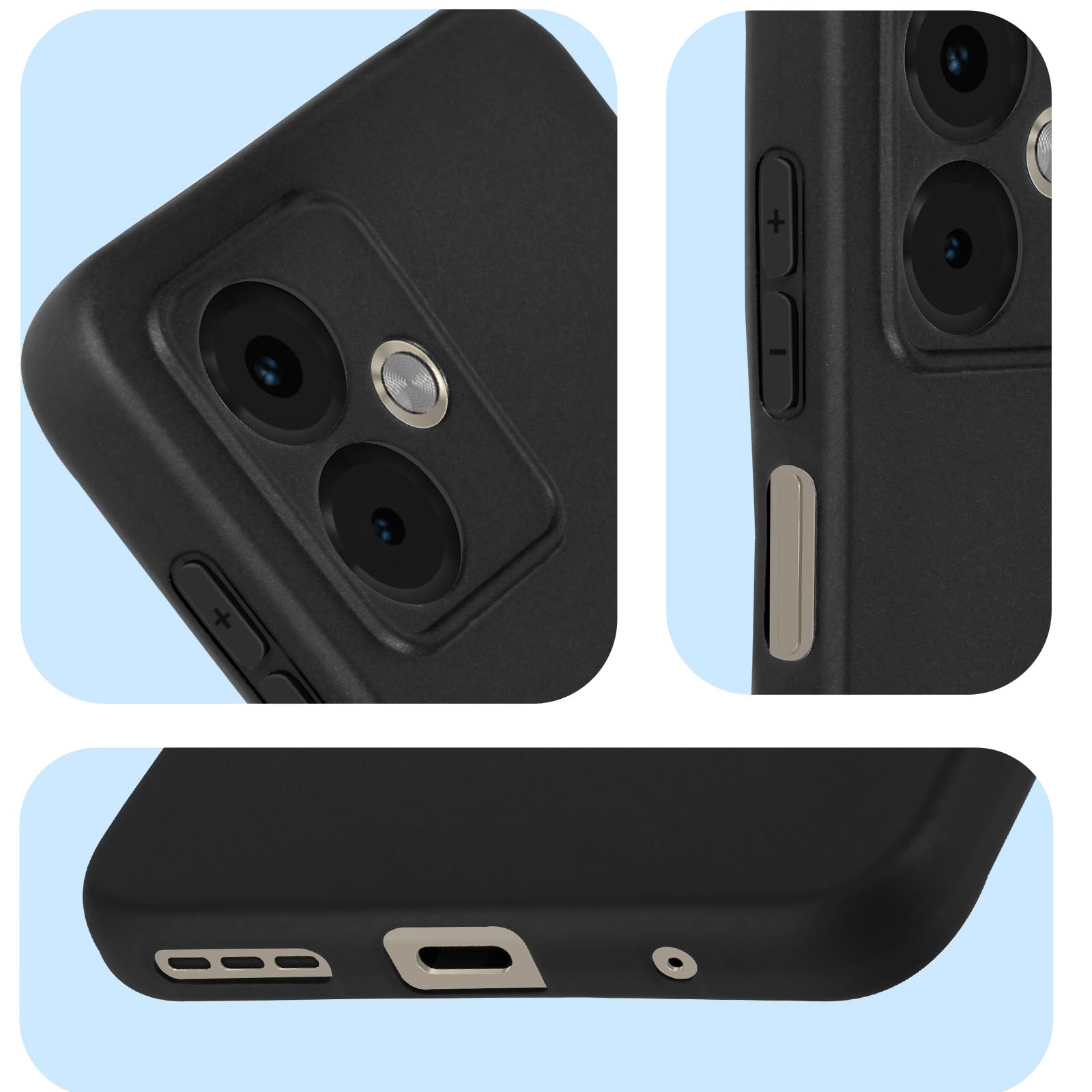 Per Motorola Moto G14 Custodia Sottile Silicone Carbon Fibra