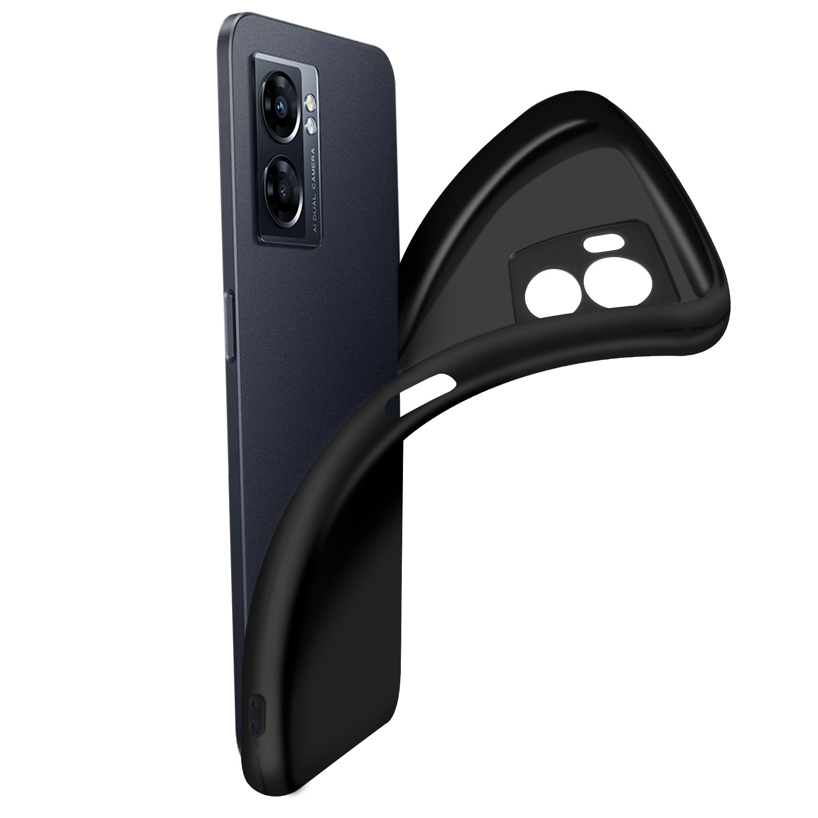 Custodia Flip Con Porta Carte E Stand Per OPPO A77 5G / A57S - Silicone TPU, Cover Protettiva Compatibile Anche Con Realme Narzo 50 5G (6,6 Pollici)