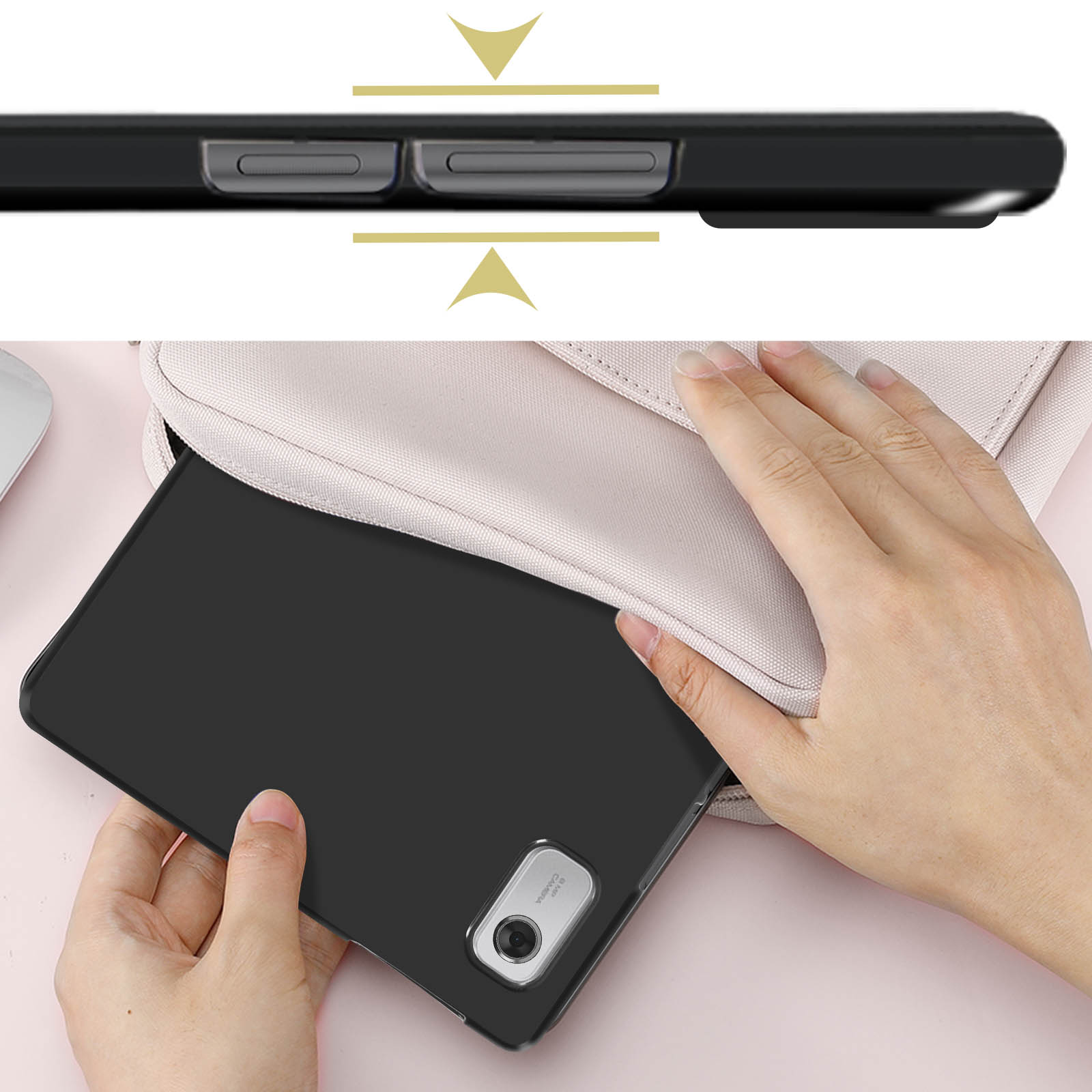 Custodia In Silicone TPU Morbido Per Lenovo Tab M9 9" - Leggera, Antiurto E Trasparente (Nero)