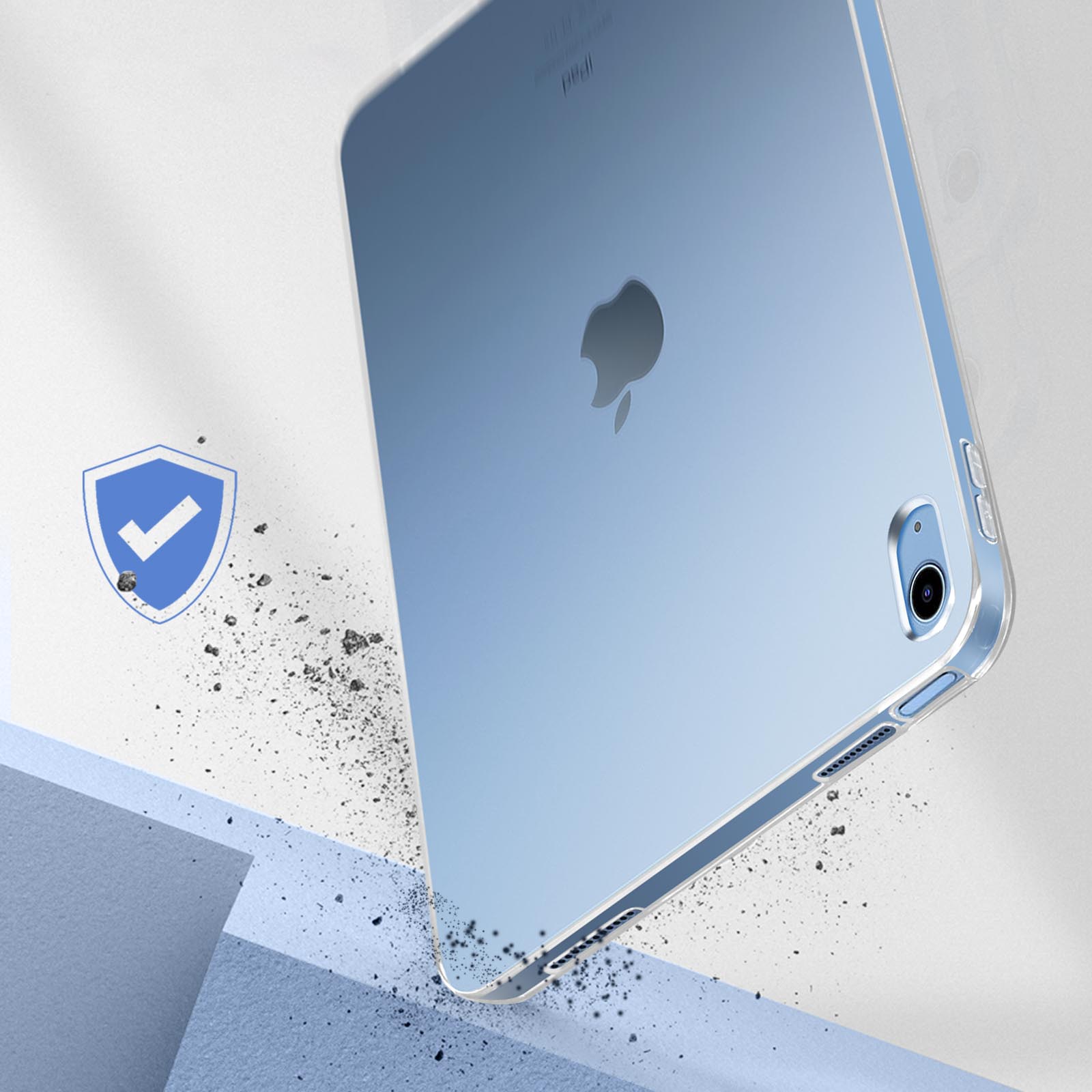 Custodia Per IPad 11ª Gen (2025) E 10ª Gen (2022) – 2 In 1 Con Cassetto Scorrevole E Retro Rigido Trasparente – Colore Azzurro Cielo