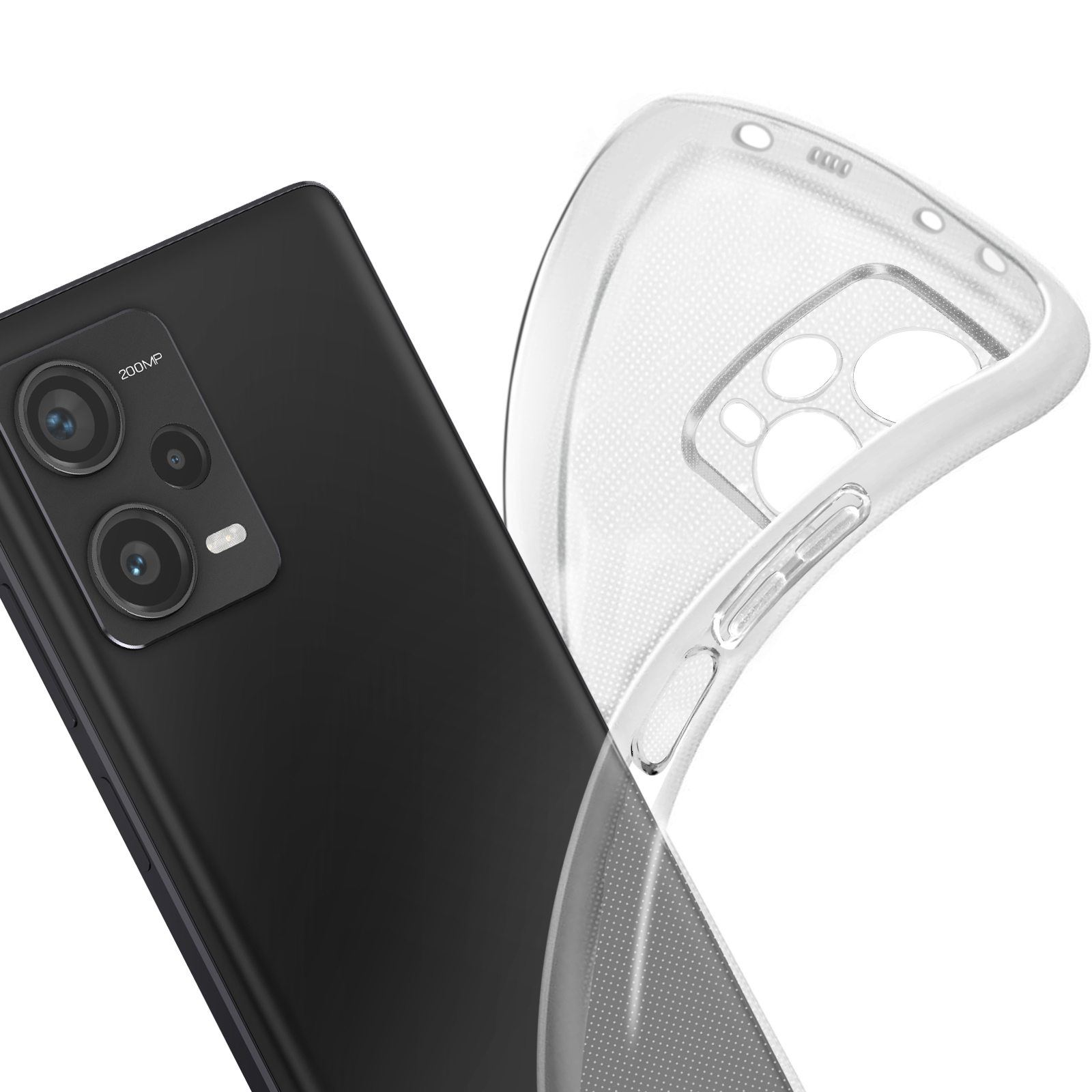 Cover Morbida Per Xiaomi Redmi Note 12 Pro 5G – Custodia In Silicone Trasparente Con Disegno Ciliegia Fiore – Ultra Sottile E Antiurto (3 Pezzi)