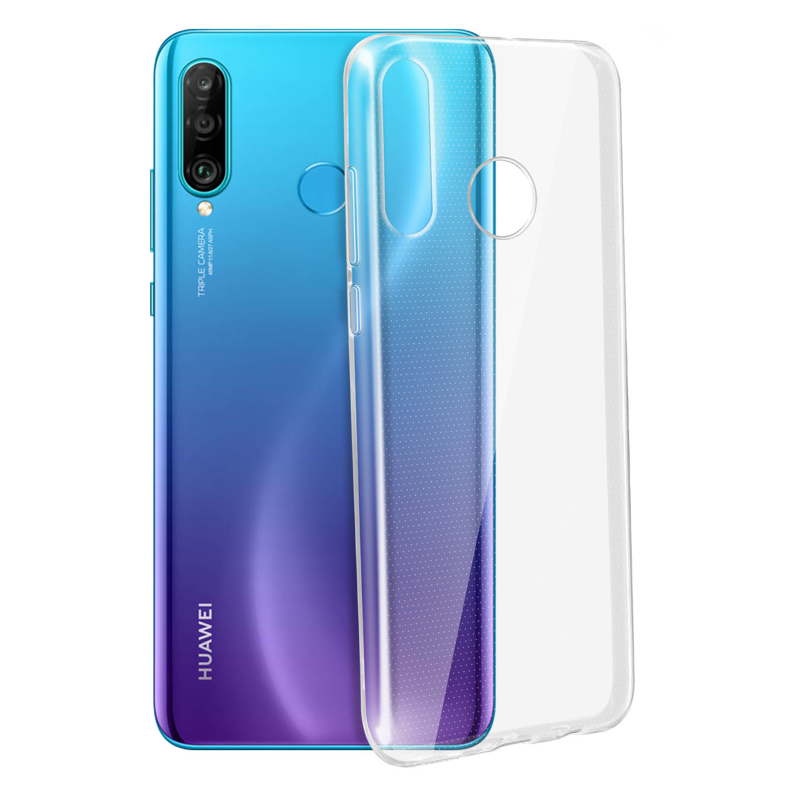 Coque Silicone Gris Transparent Pour Huawei P30 Pro – Motifs Géométriques Prism