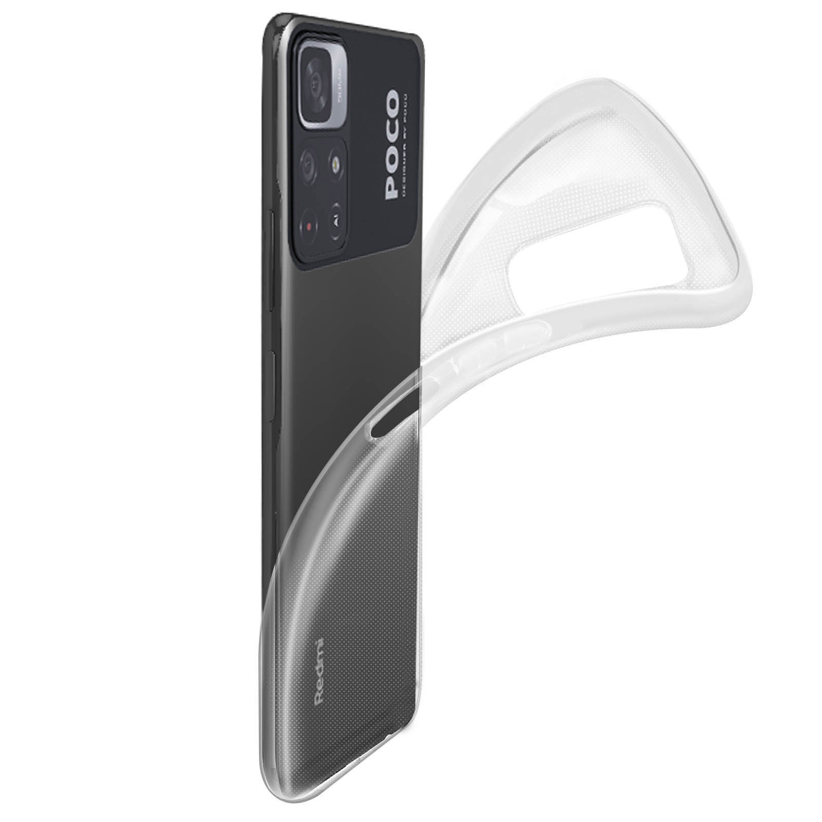 Cover in Gel di Silicone Xiaomi Poco M4 Pro 5G, Sottile e Resistente - Trasparente - Italiano