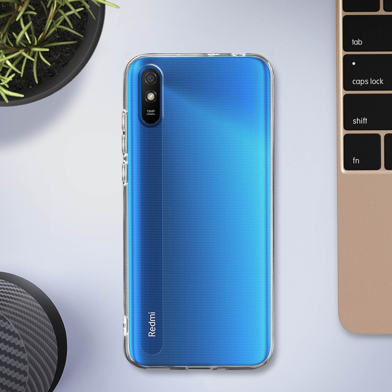 Custodia Trasparente Per Xiaomi Redmi 9A E 9i Con Stampa Girasole - Cover Morbida In TPU Antiurto - 2