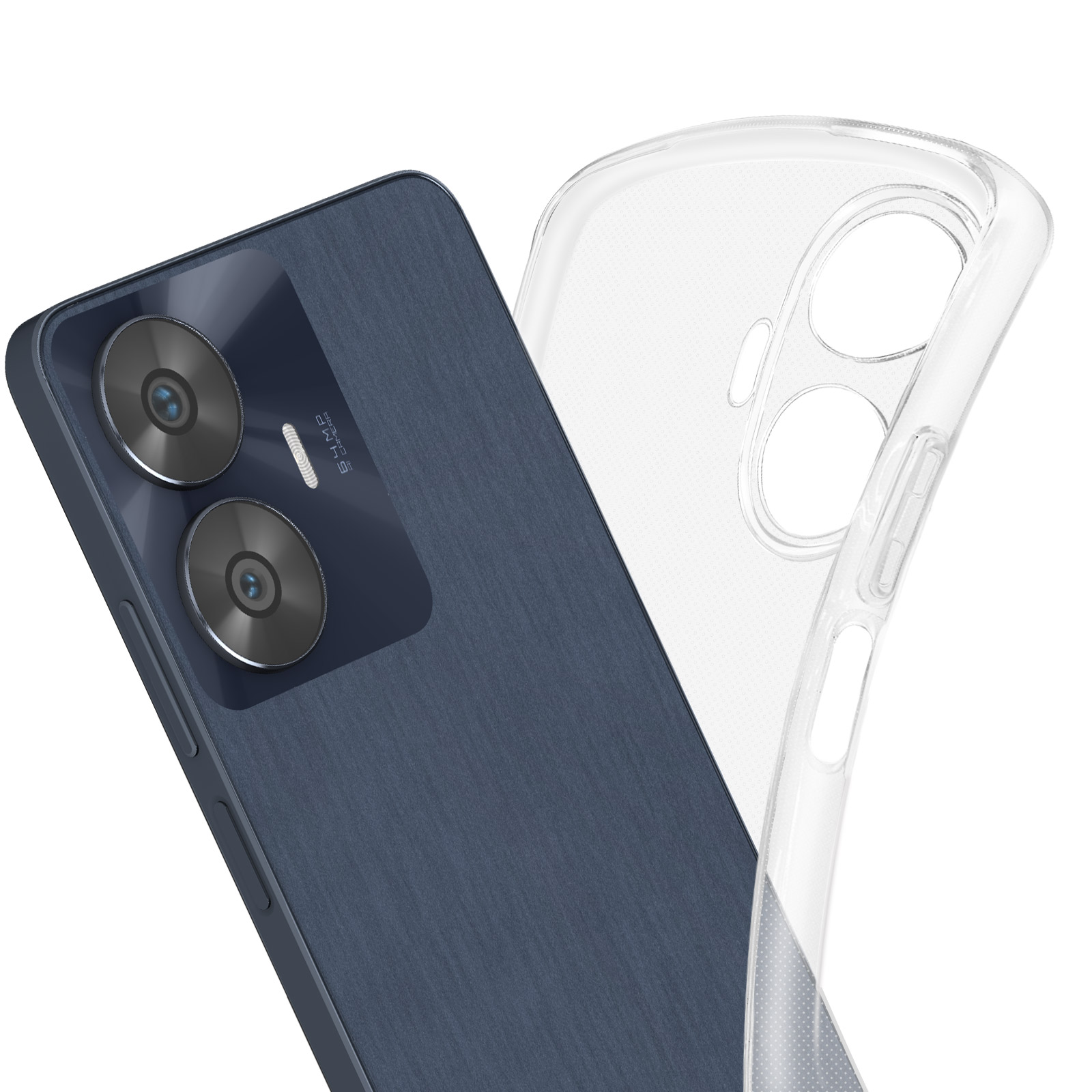 Custodia HAOYE Per Realme C55 – Stile Arcobaleno, Silicone Morbido TPU Trasparente, Antiurto Con Bordi Rialzati, Ultra Sottile