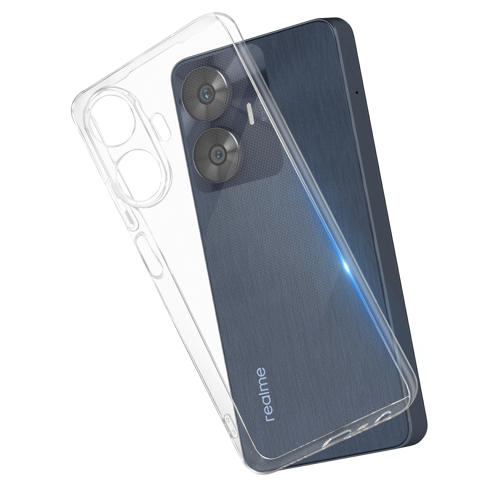 Coque BORYA Pour Realme C55 - TPU Transparent Ultra-fin, Motif Astronaute, Antichoc, Protection écran Et Caméra