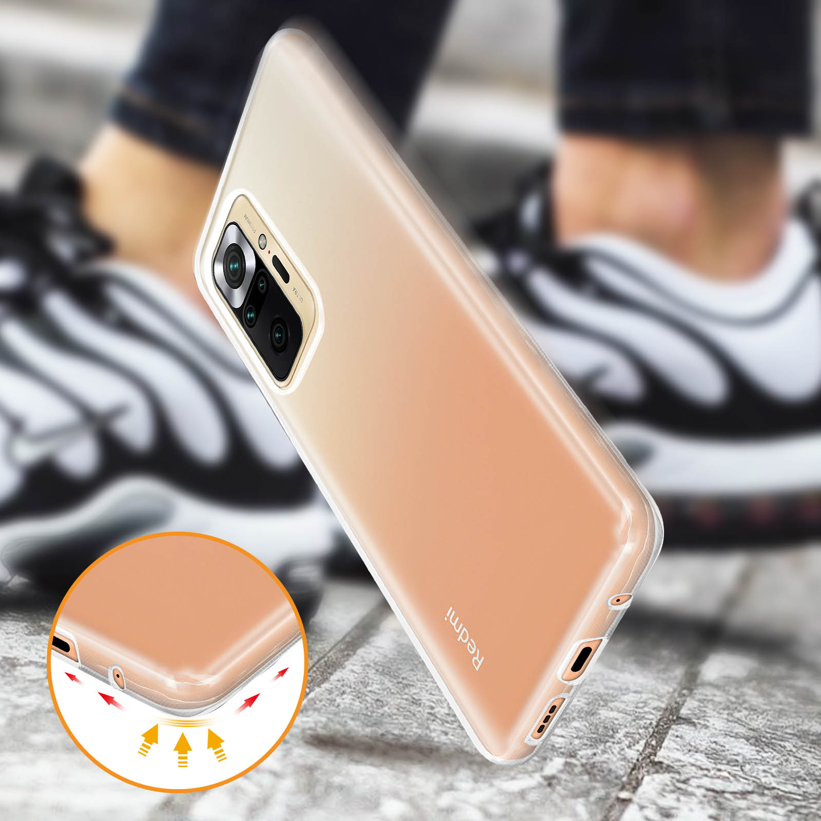 Cover Mixroom Per Xiaomi Redmi Note 10 Pro 4G - Custodia Morbida In TPU Con Fantasia Marmo Cremisi (N785)